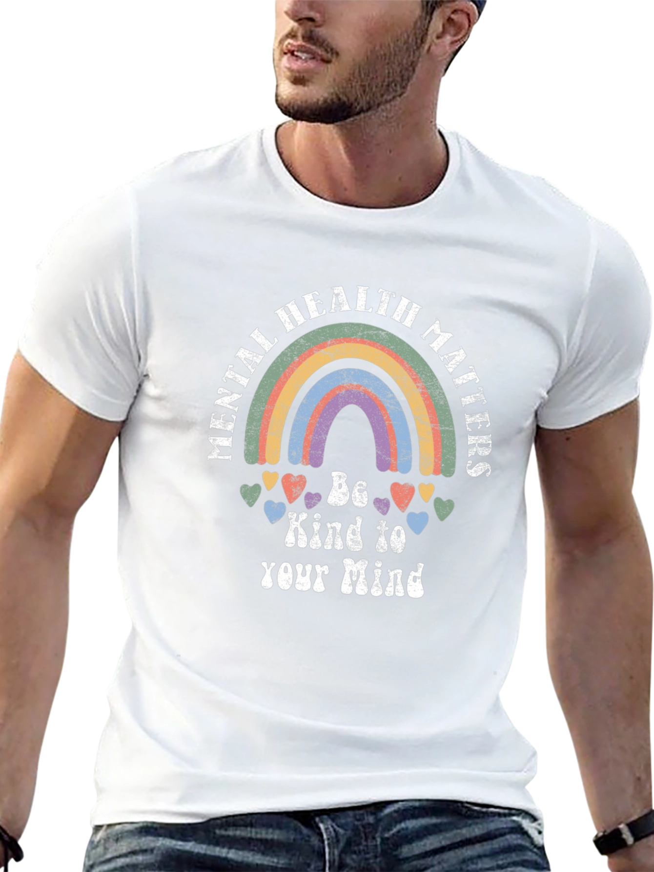 Black Mental Health Matters Rainbow Graphic Tee view 13
