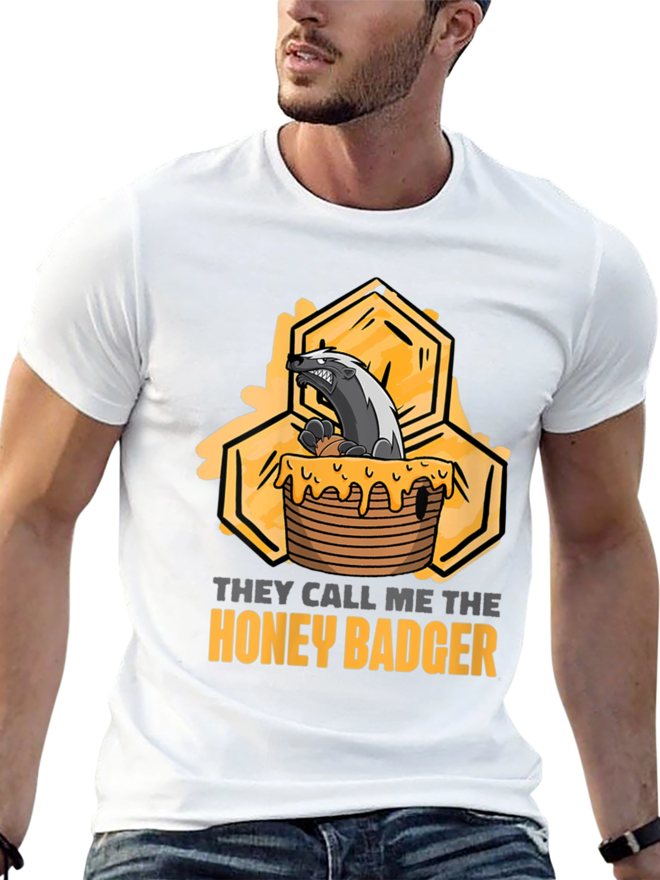 Black Honey Badger Graphic T-Shirt - Unisex view 13