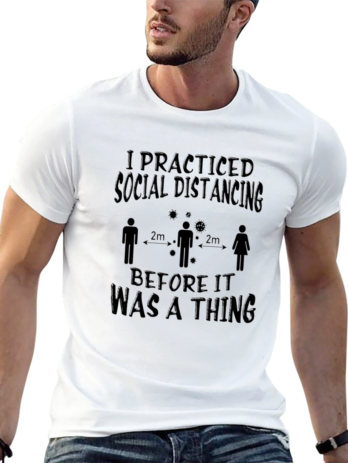 Black Social Distancing T-Shirt - Black Graphic Tee view 13