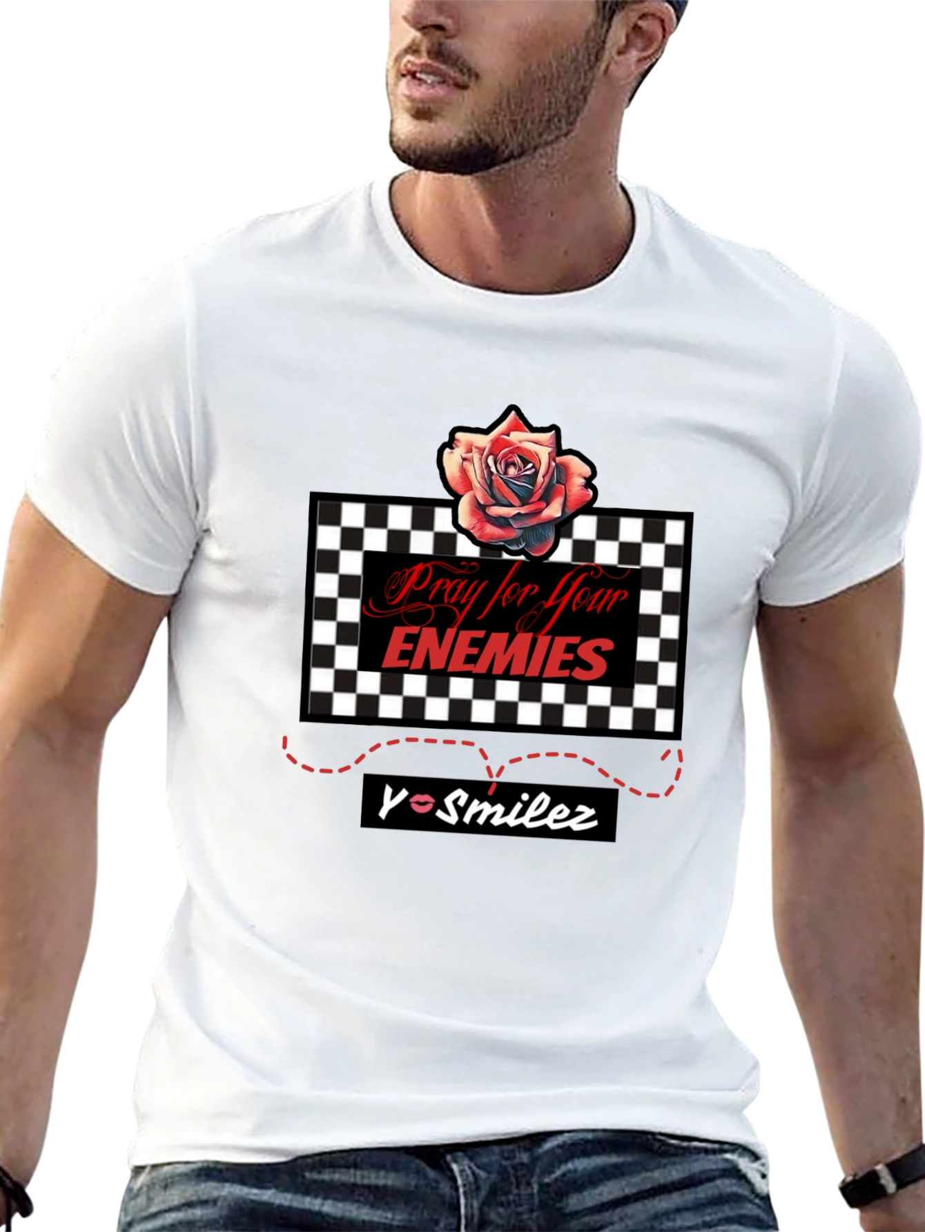 Black Pray for Your Enemies Graphic Tee view 13