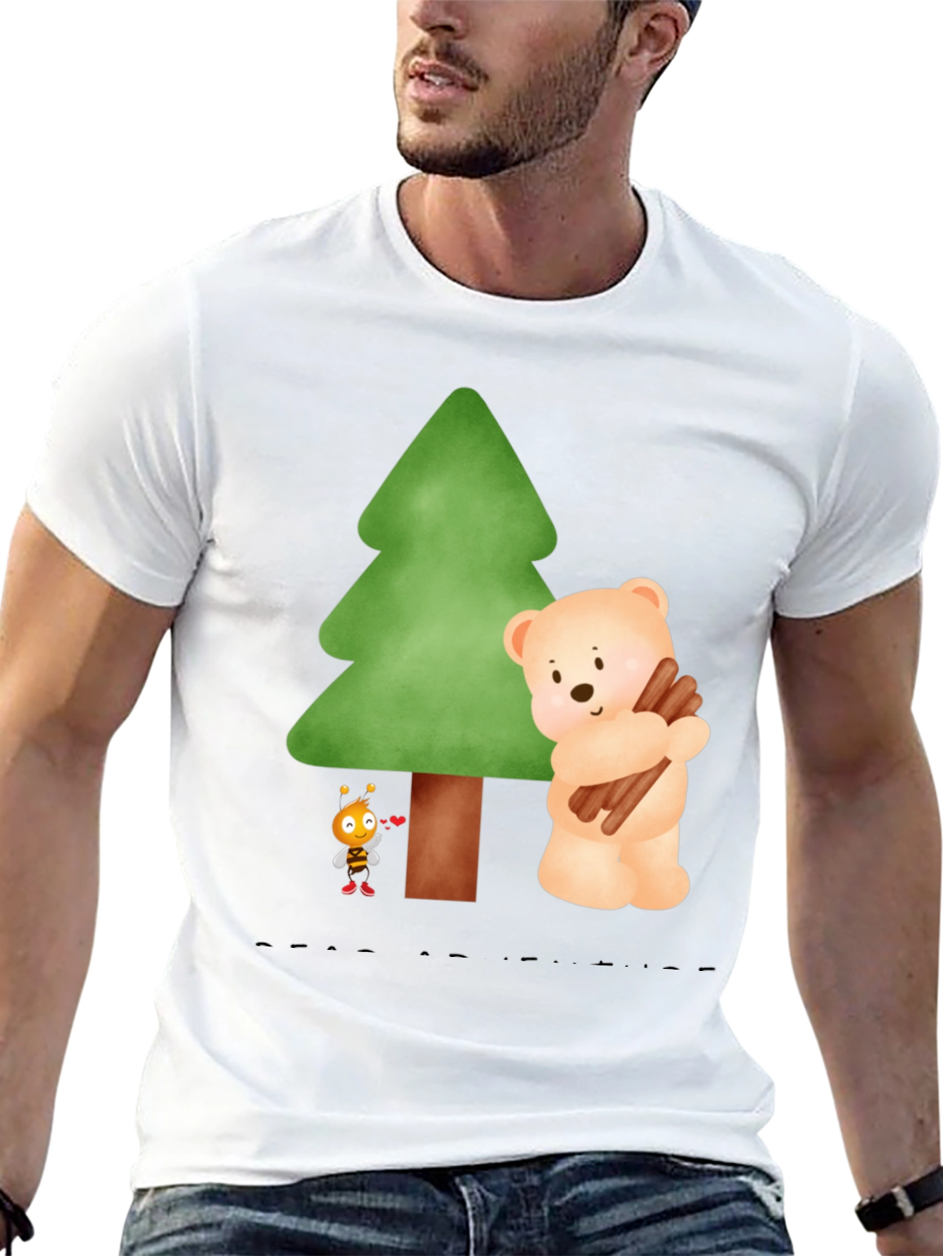 Black Cute Cartoon Nature Tee view 13