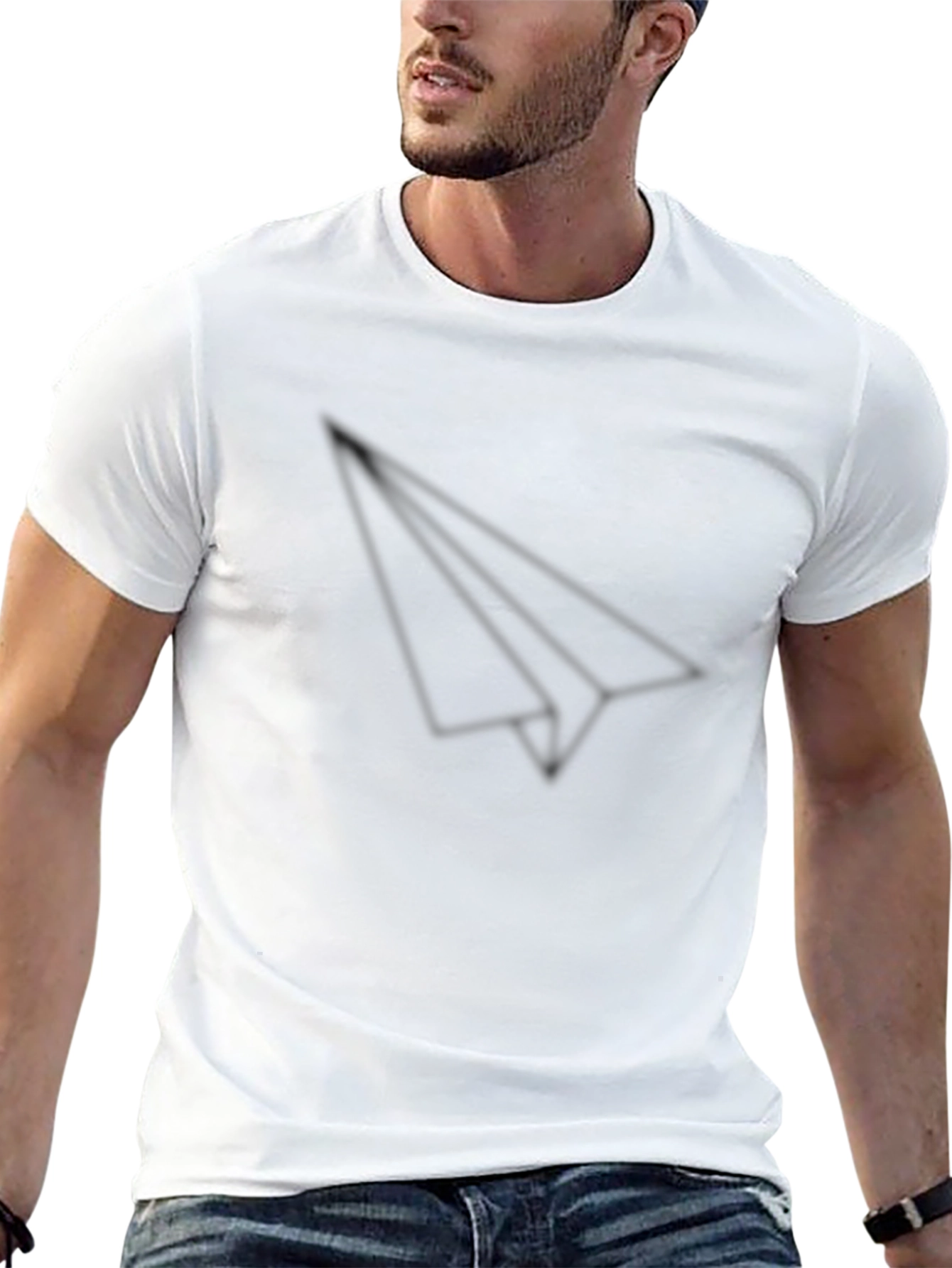 Black Men's Black Paper Airplane Graphic Tee view 13