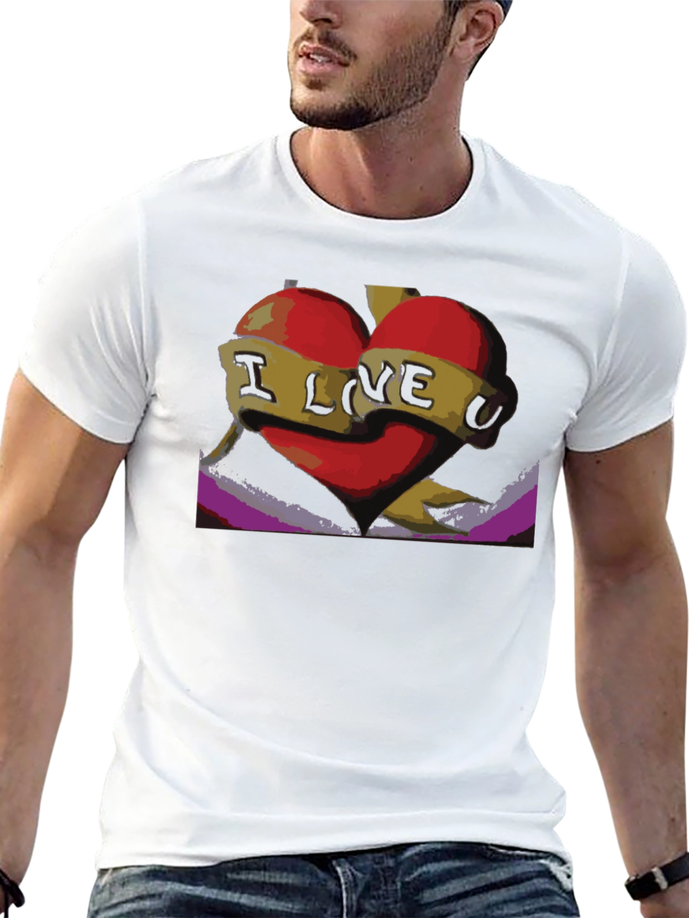 Black I Love U Heart Graphic Tee - Black view 13