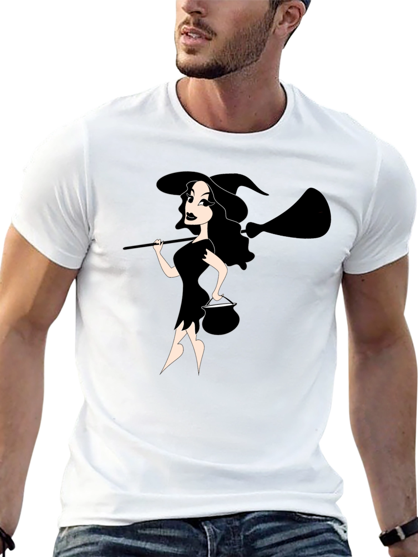 Black Halloween Witch T-Shirt - Spooky & Stylish Black Tee view 13