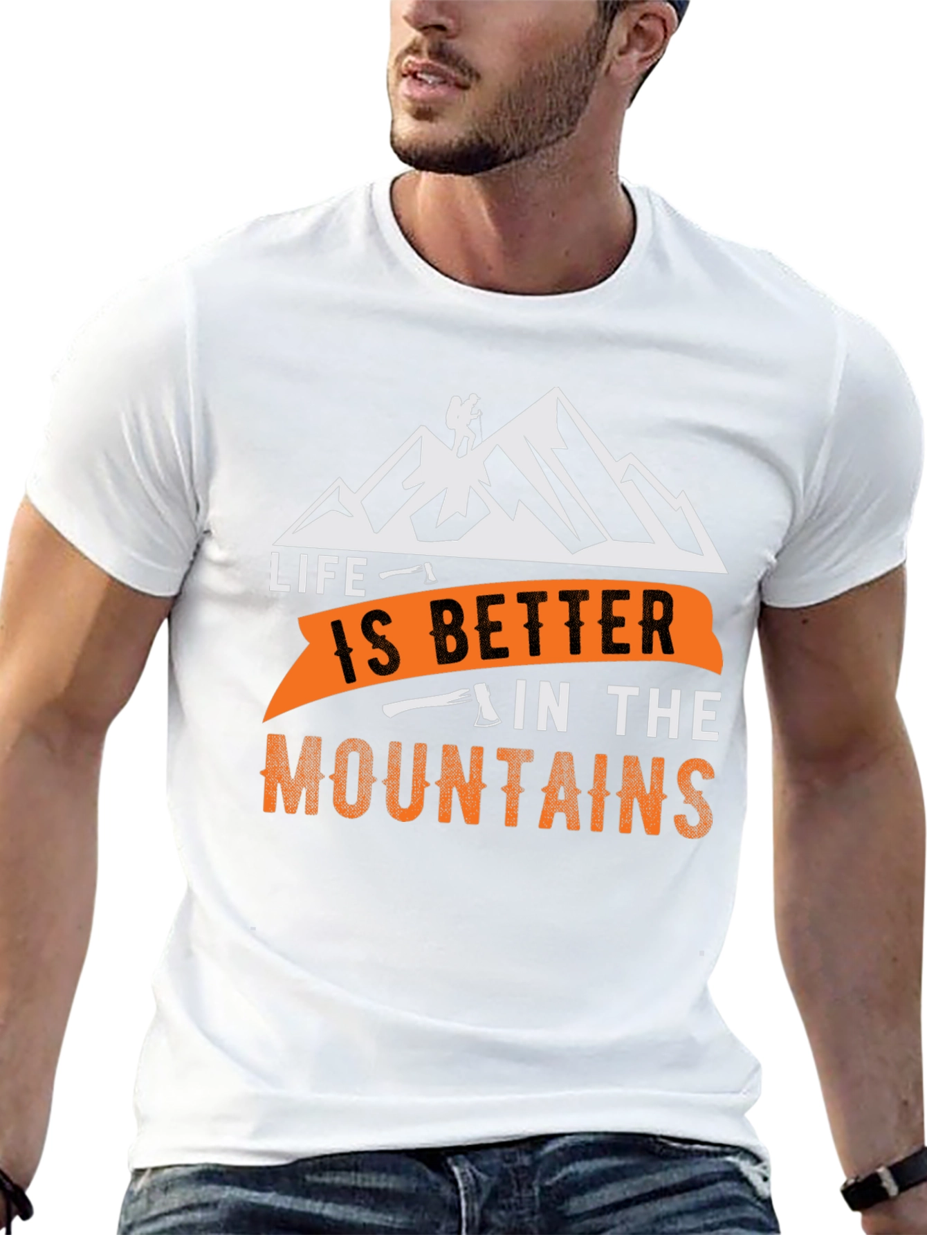 Black Life is Better in the Mountains Black T-Shirt view 13