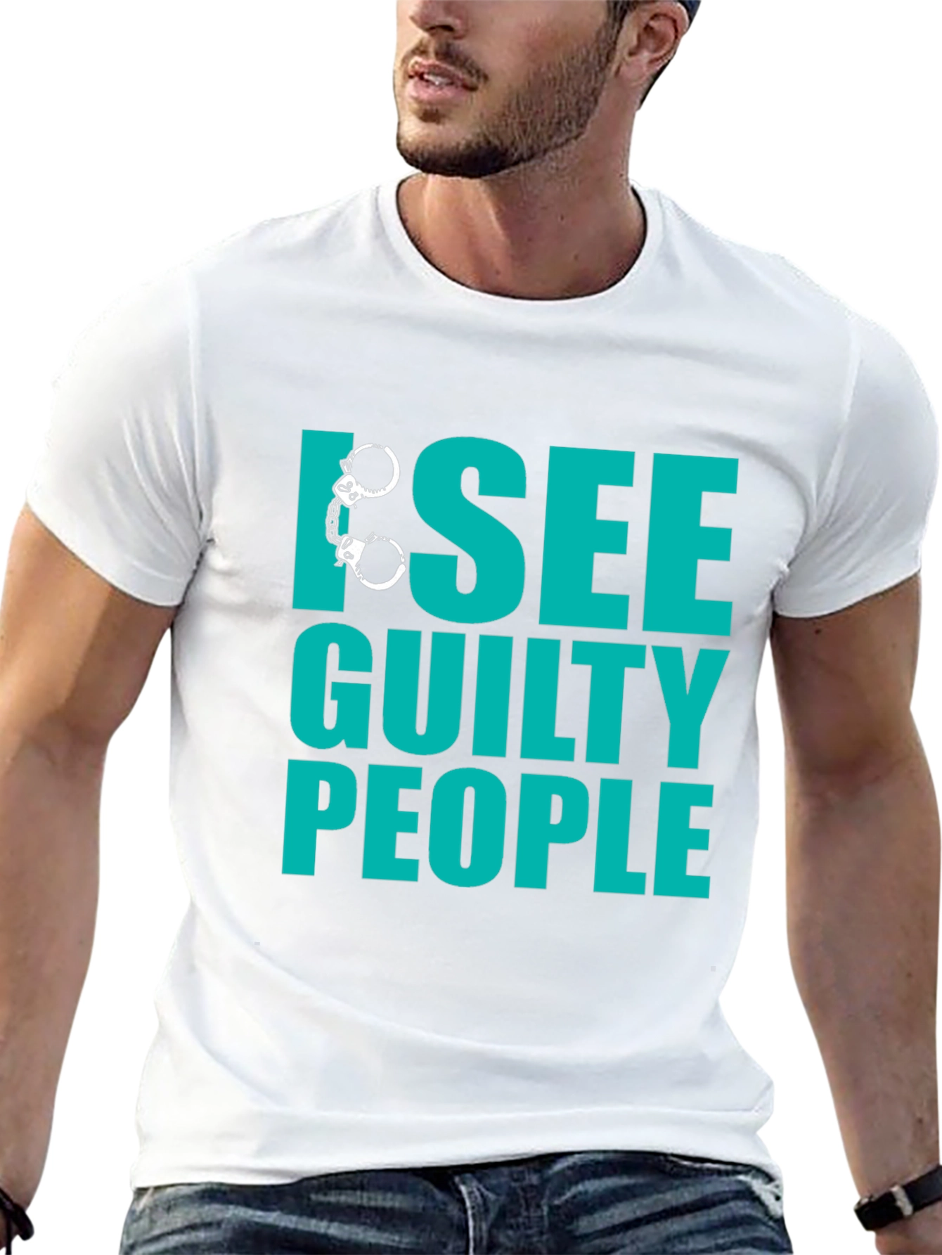 Black I See Guilty People T-Shirt - Funny Novelty Tee view 13