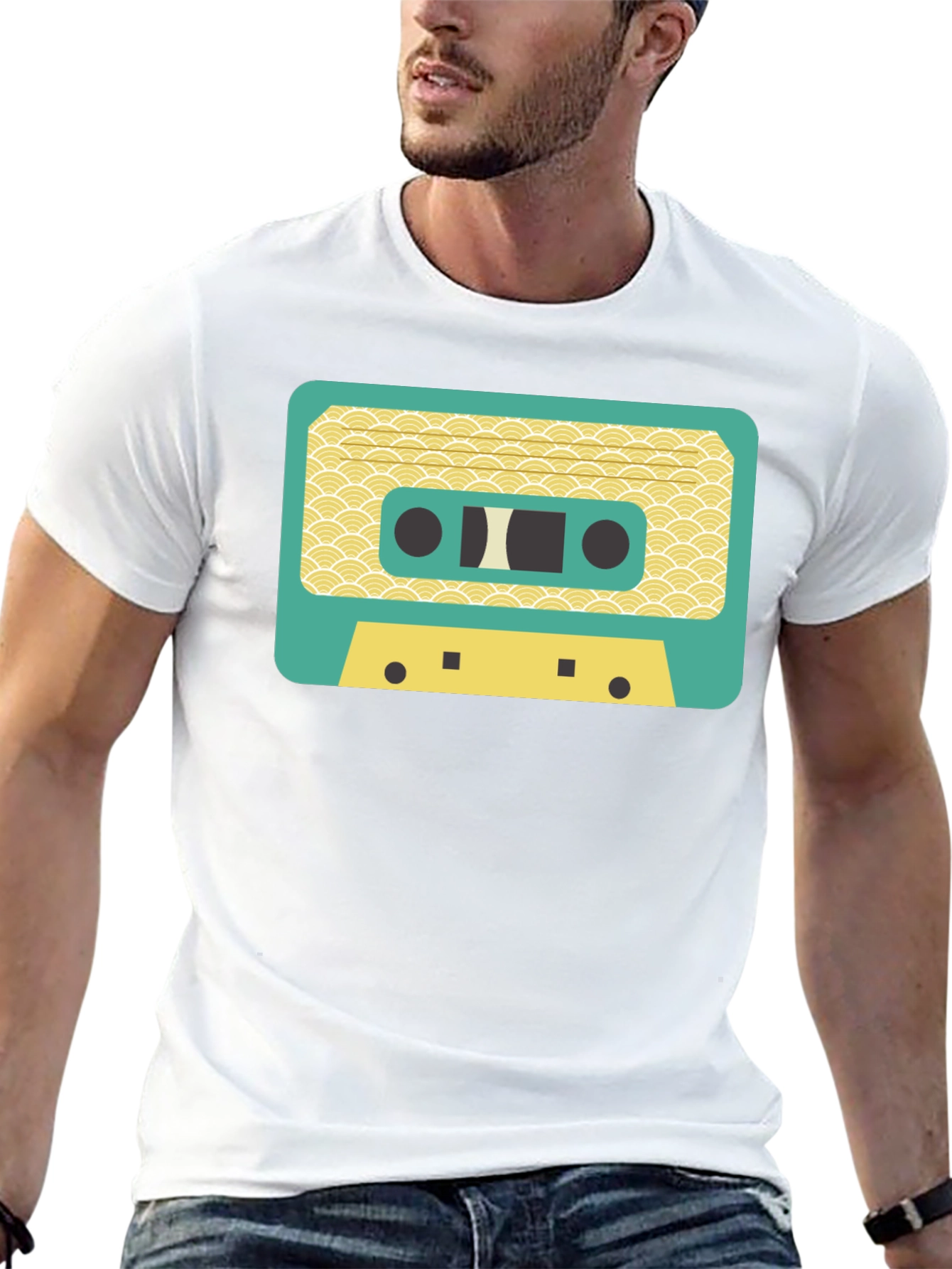 Black Retro Cassette Tape Graphic T-Shirt view 13