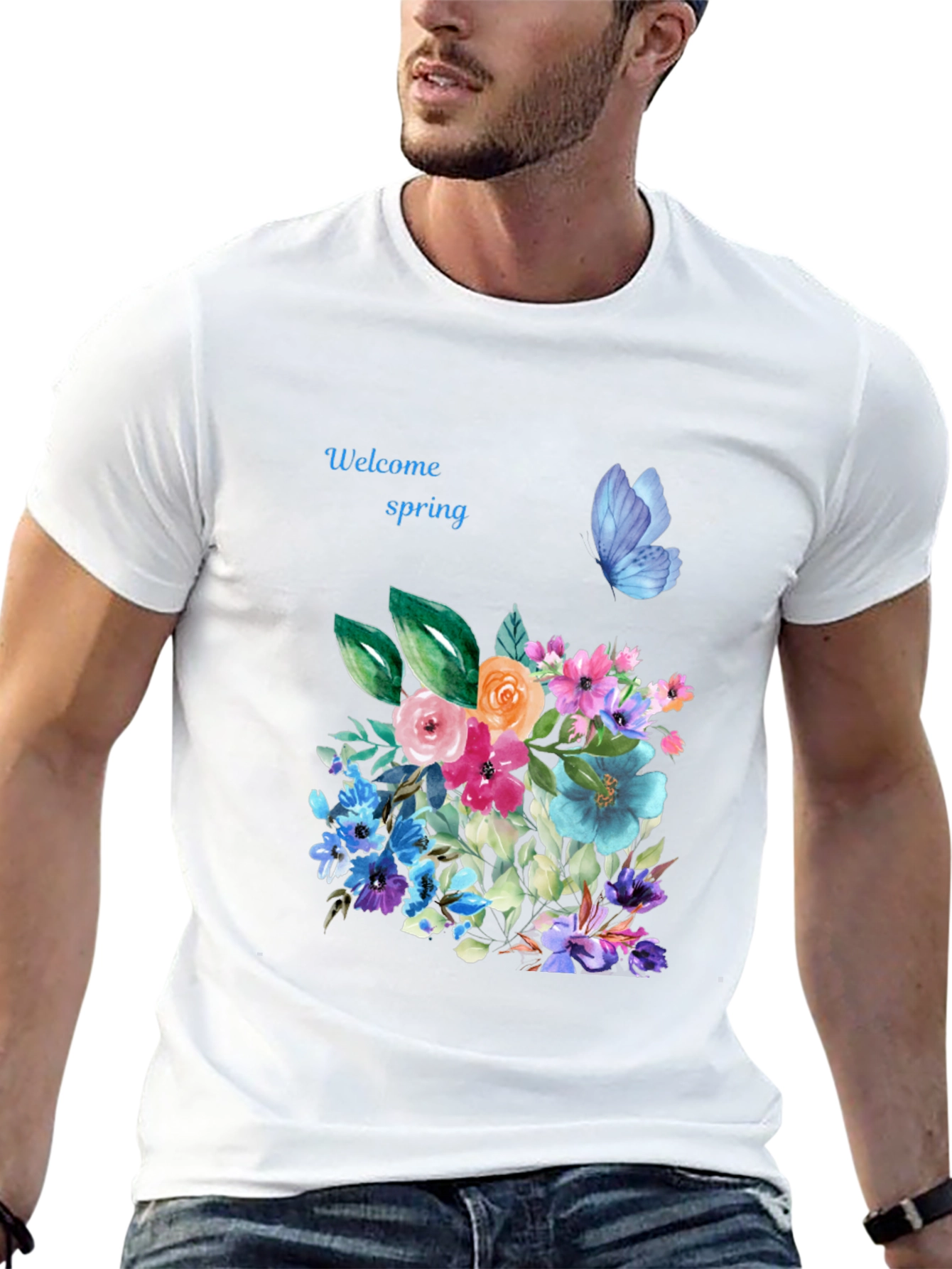 Black Spring Welcome Floral T-Shirt view 13