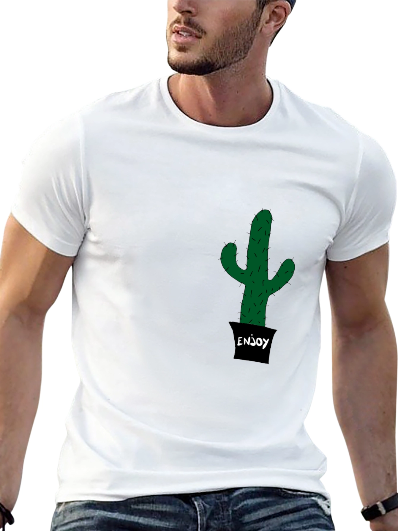 Black Cactus Enjoy T-Shirt - Trendy & Unique view 13