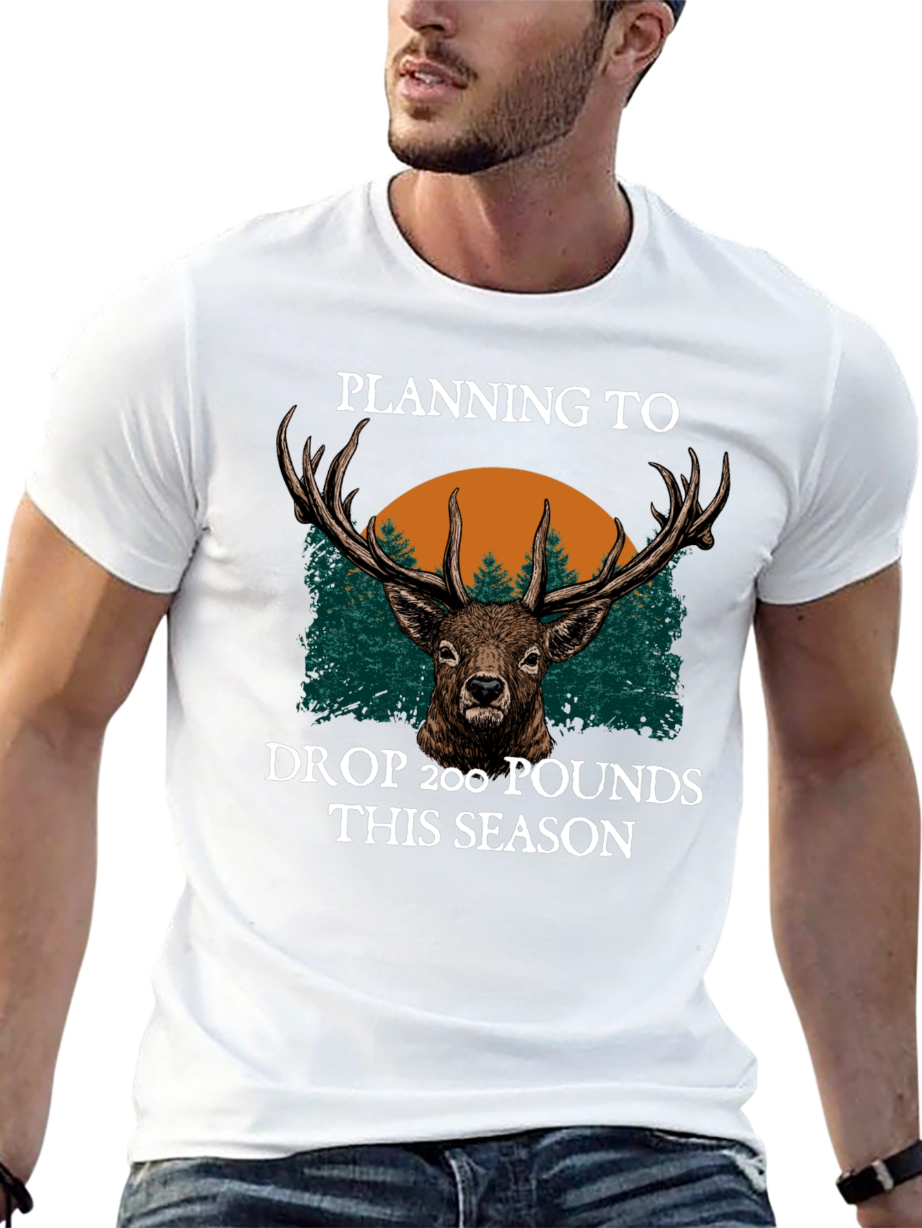 Black Planning To Drop 200 Pounds This Season Hunting T-Shirt view 13