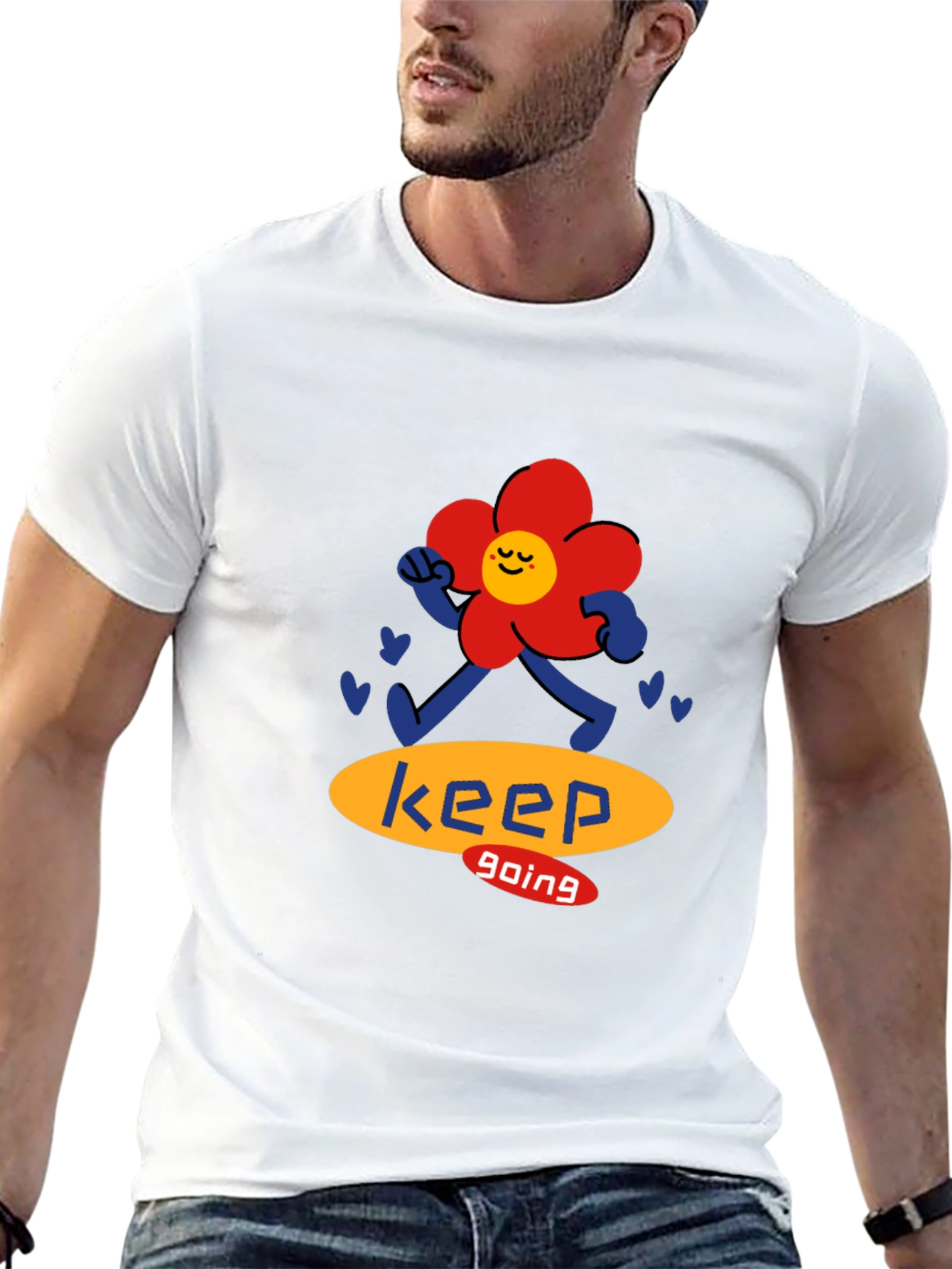 Black Keep Going Flower Graphic Black T-Shirt view 13