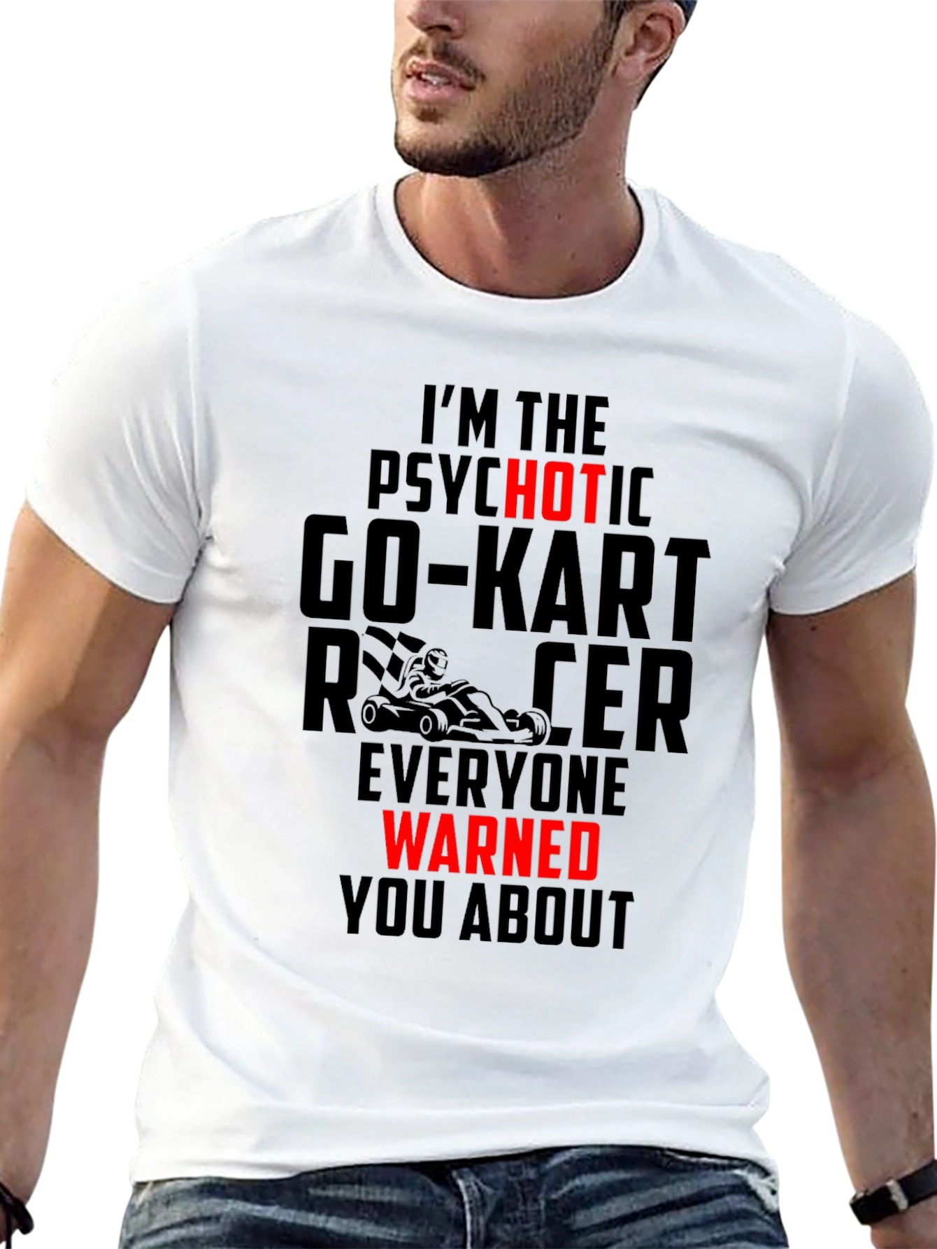 Black Psychotic Go-Kart Racer T-Shirt view 13