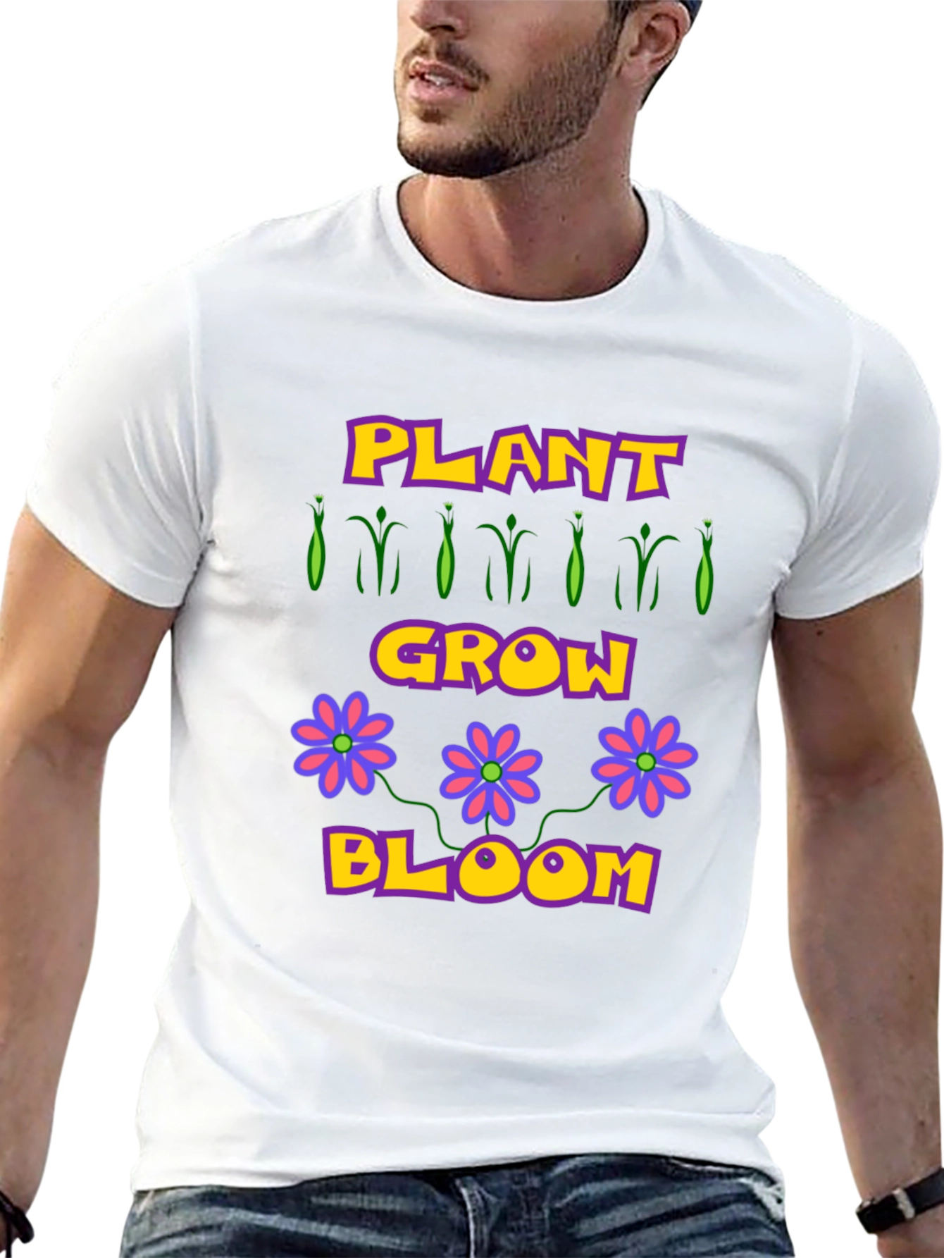 Black Plant Grow Bloom T-Shirt - Garden Lovers Tee view 13