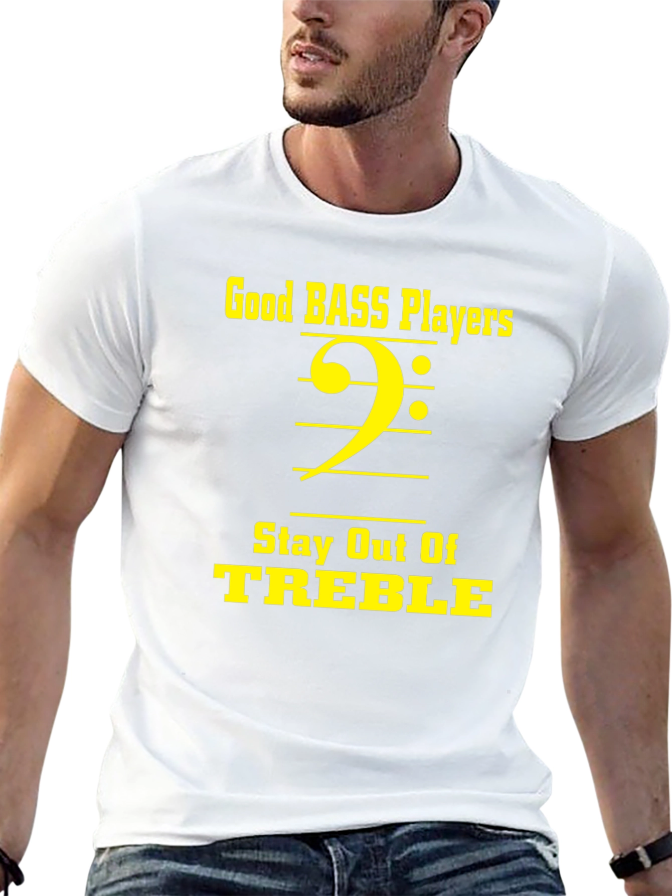 Black Good Bass Players Stay Out of Treble T-Shirt view 13