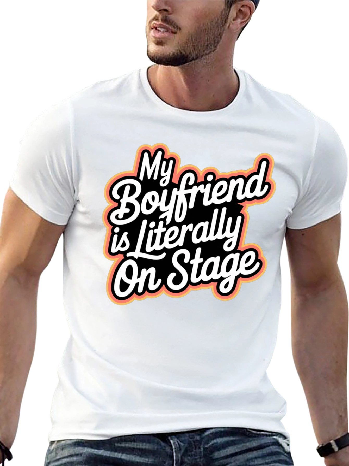 Black My Boyfriend Is Literally On Stage Graphic Tee view 13