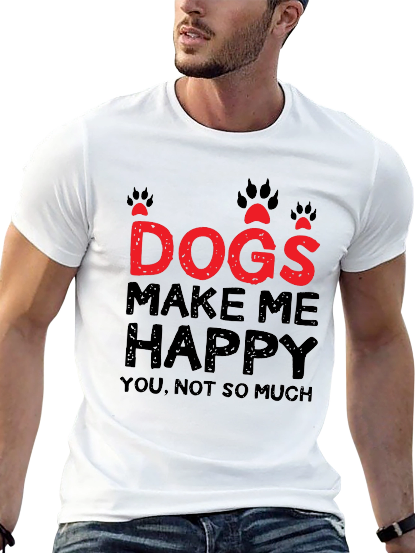 Black Dogs Make Me Happy Graphic T-Shirt view 13