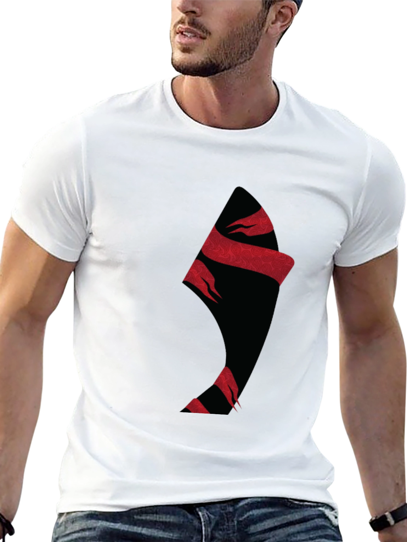 Black Graphic Print Crew Neck T-Shirt view 13