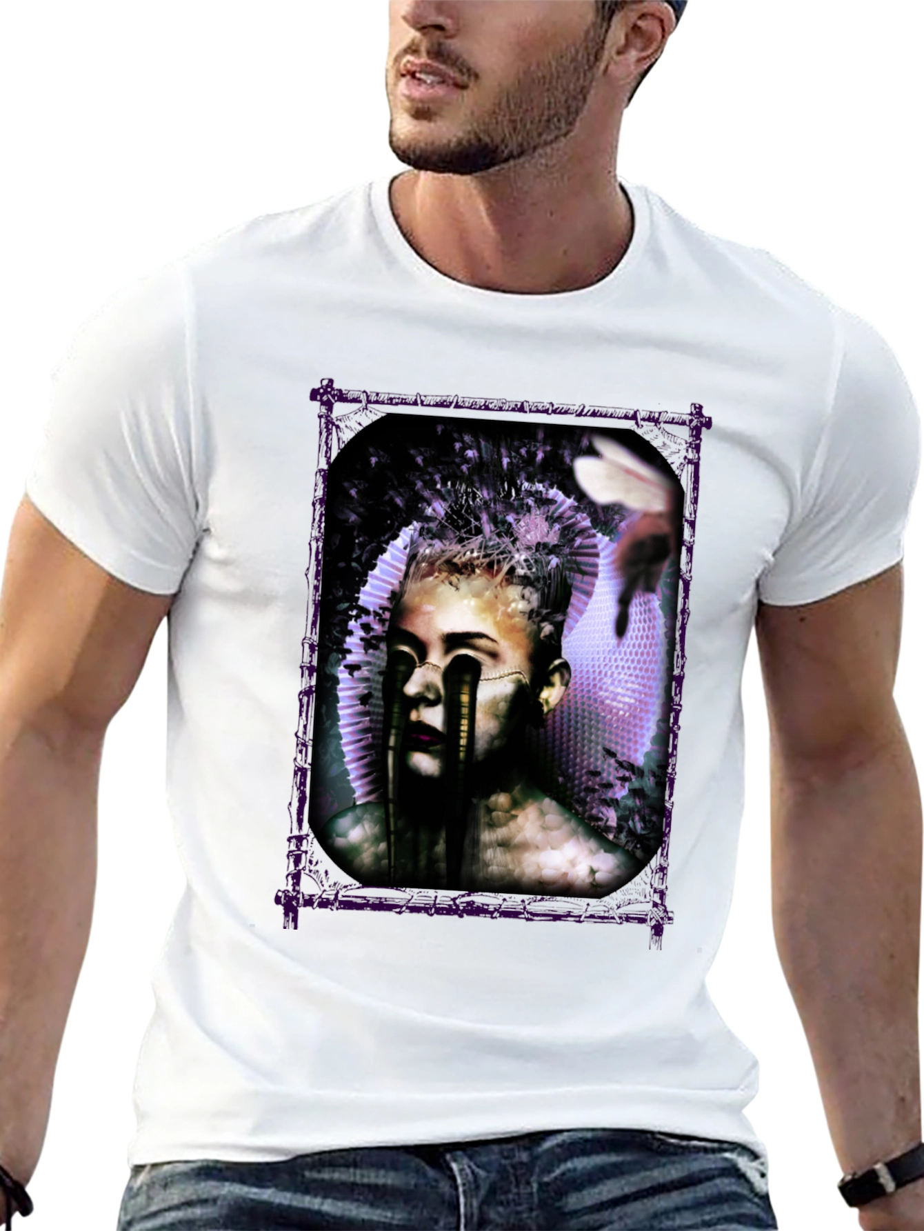 Black Artistic Graphic Print Tee view 13