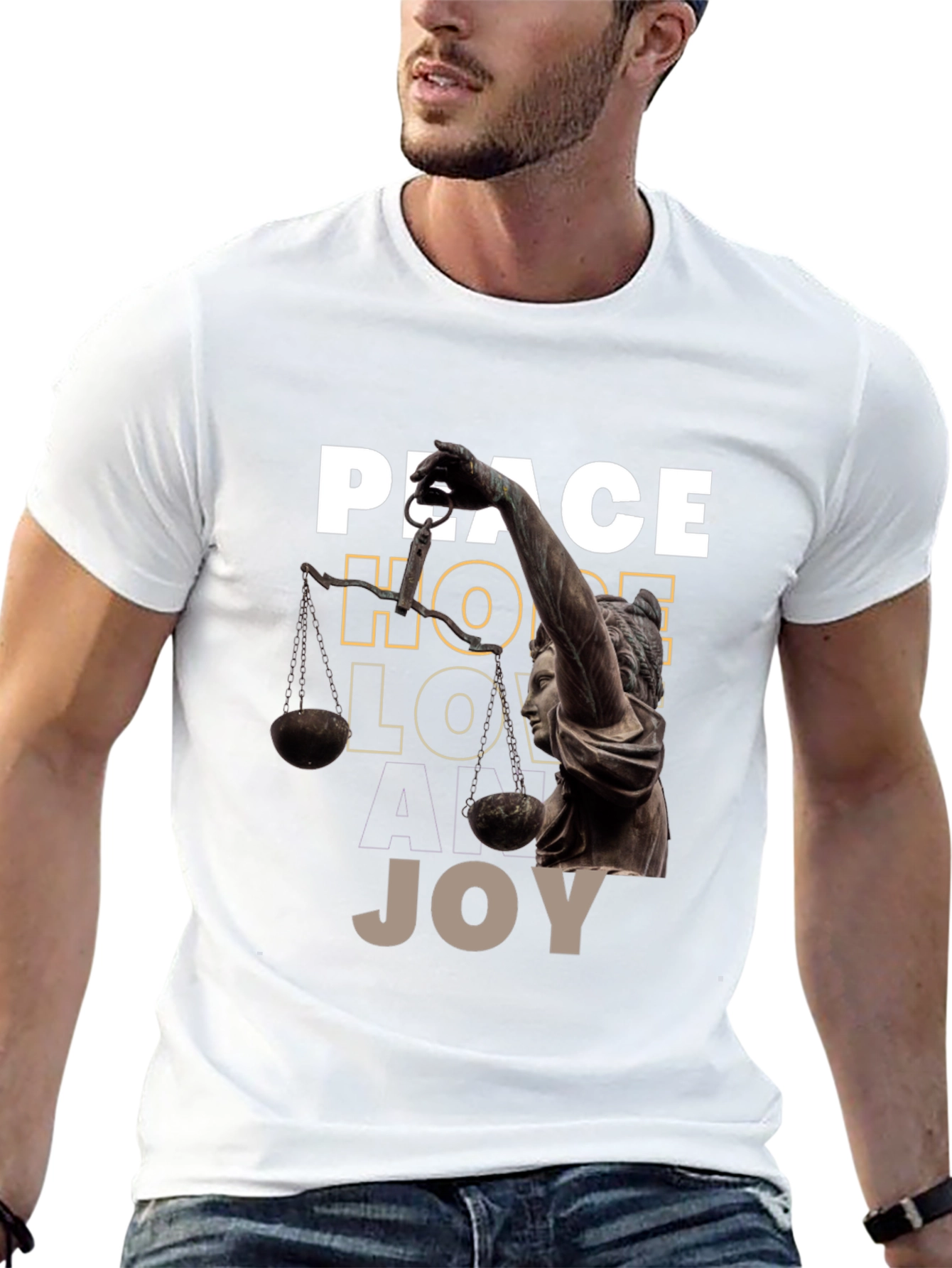 Black Peace Hope Love Joy Graphic Tee view 13