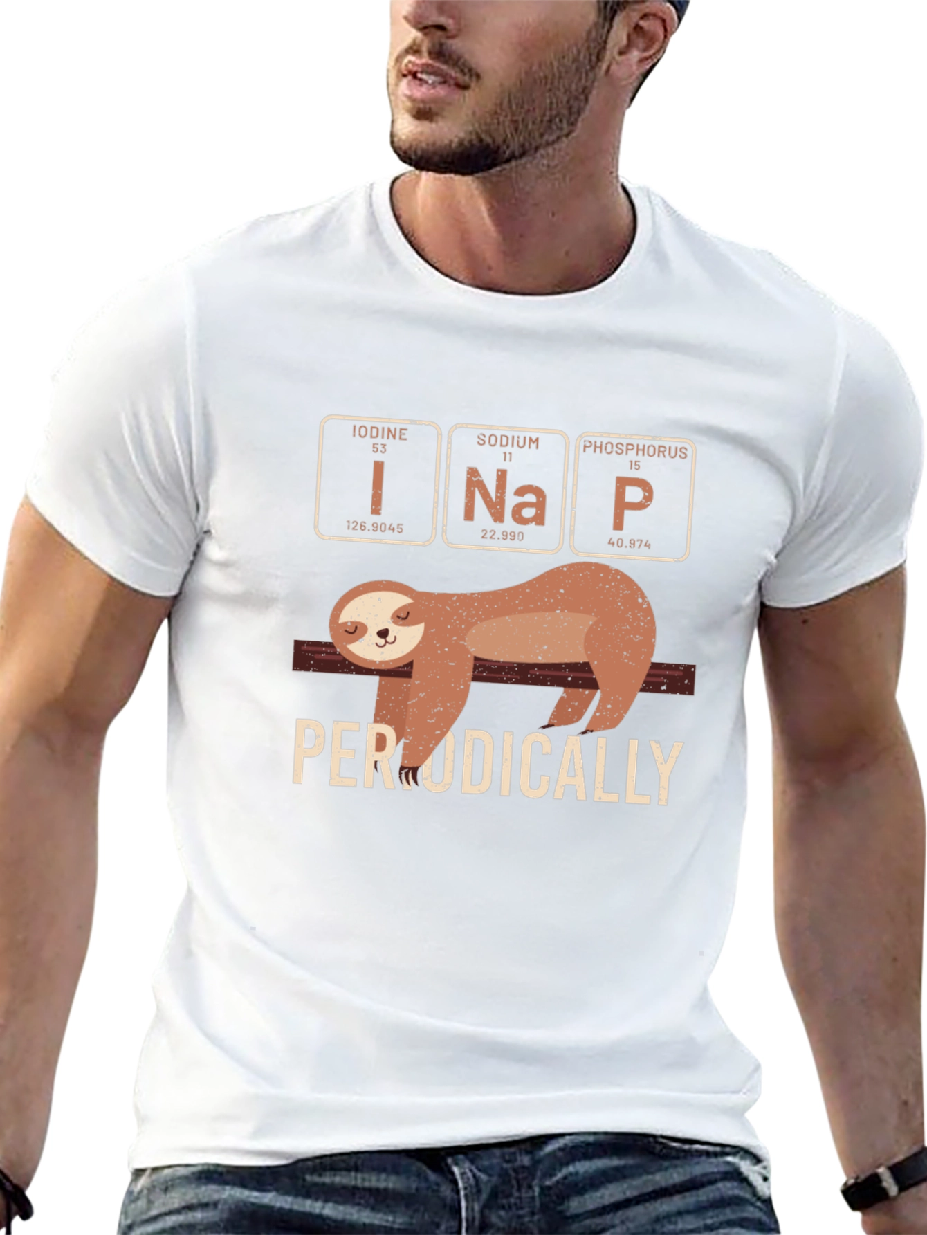 Black Periodically Sloth T-Shirt view 13