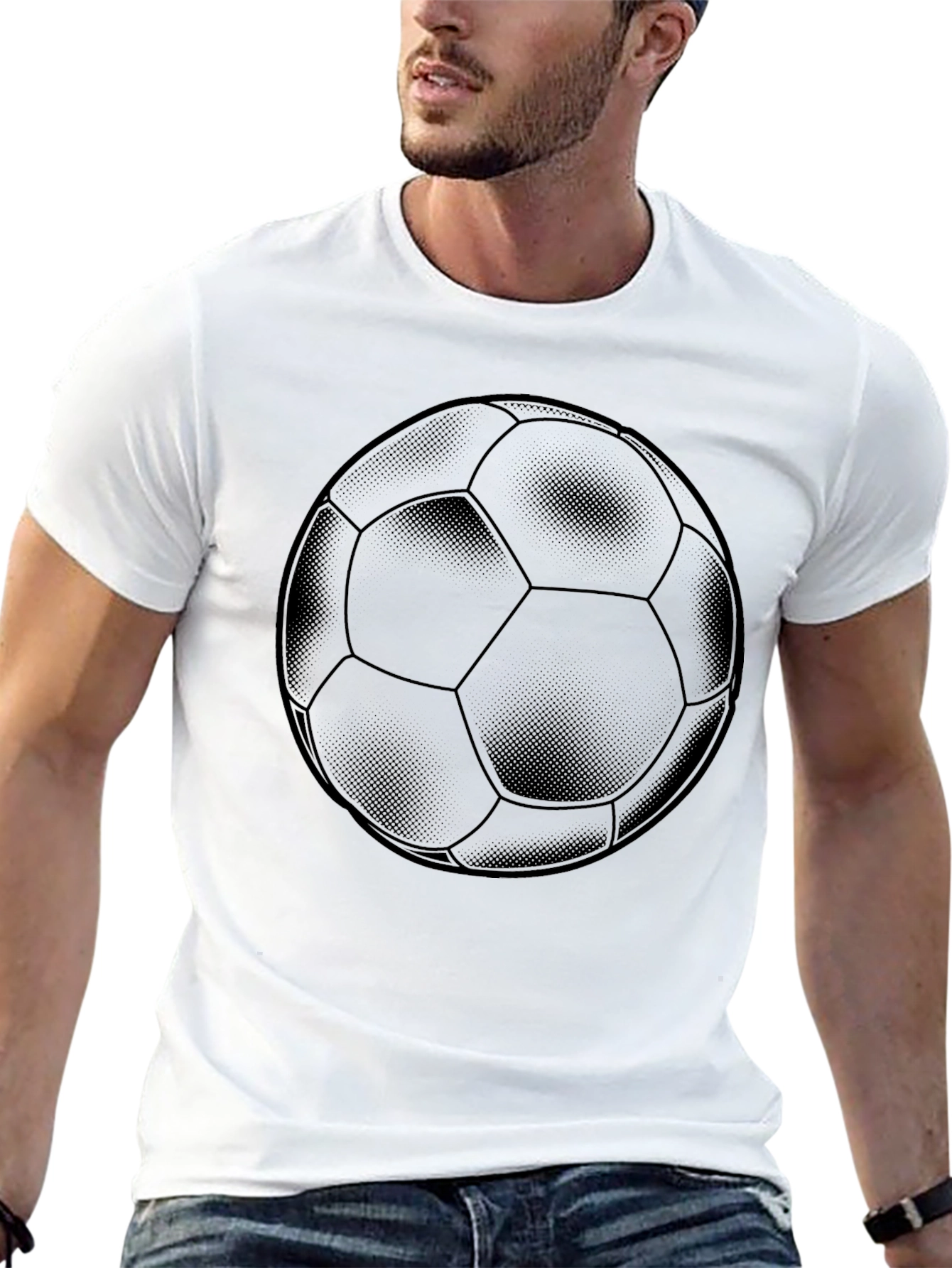 Black Soccer Ball Graphic T-Shirt - Black view 13