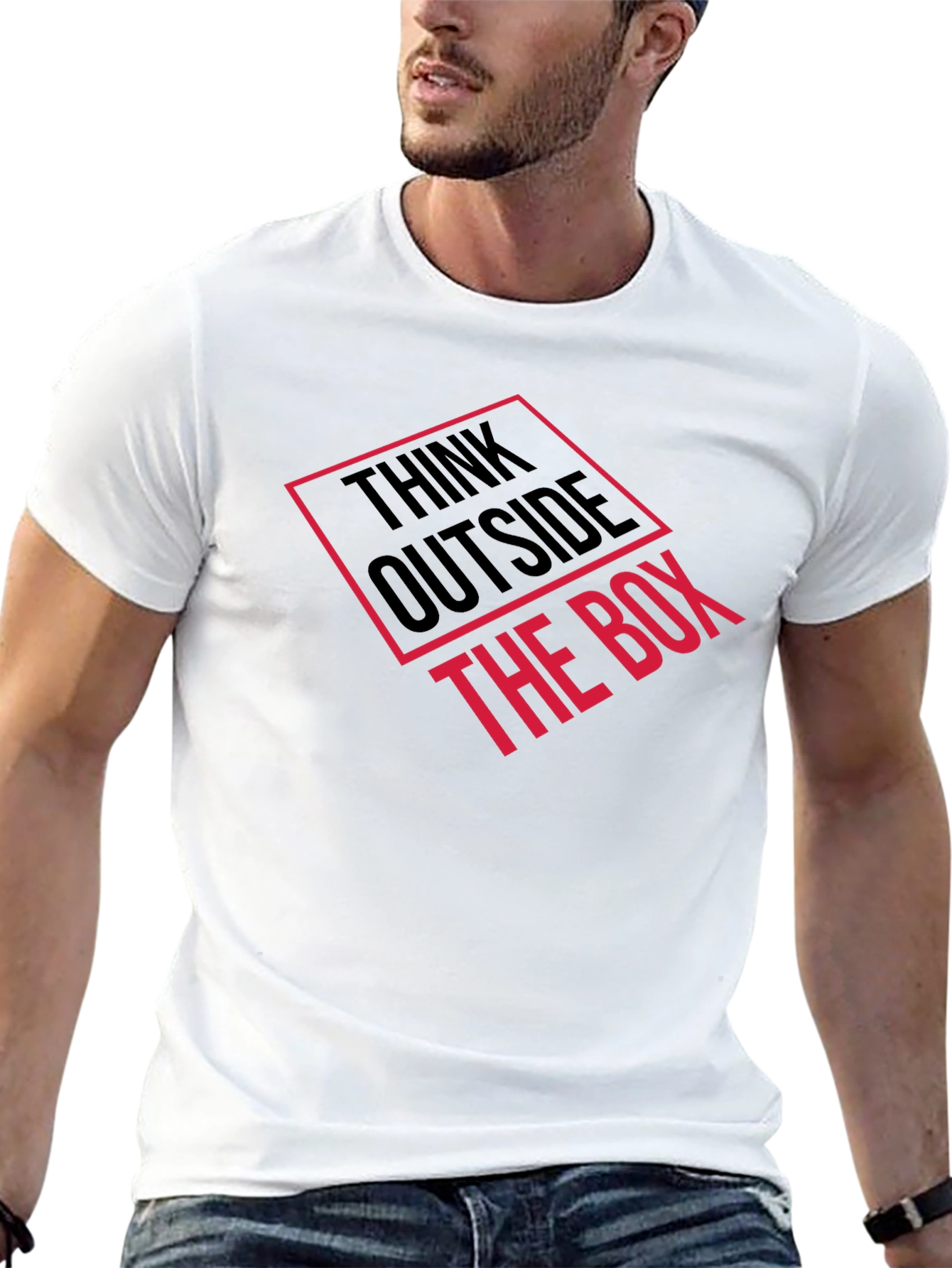Black Think Outside the Box Graphic Tee - Black view 13