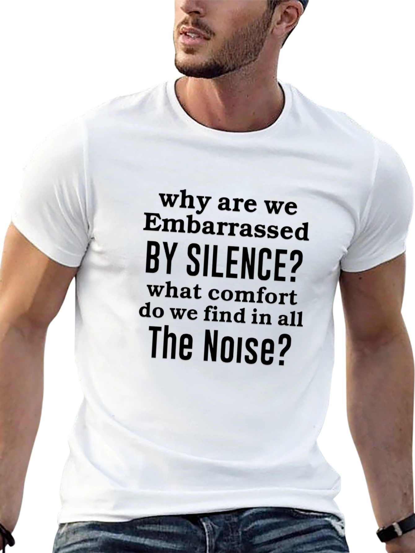Black Embarrassed By Silence Graphic T-Shirt view 13
