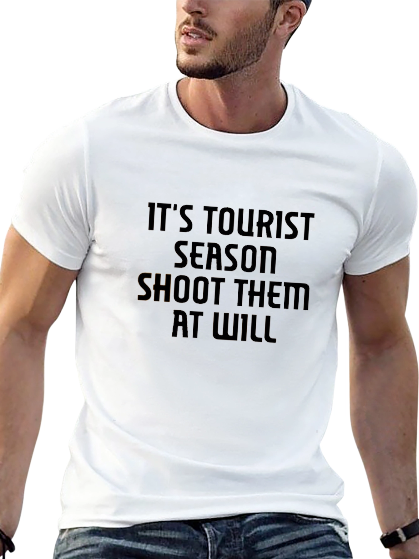 Black It's Tourist Season Graphic T-Shirt view 13