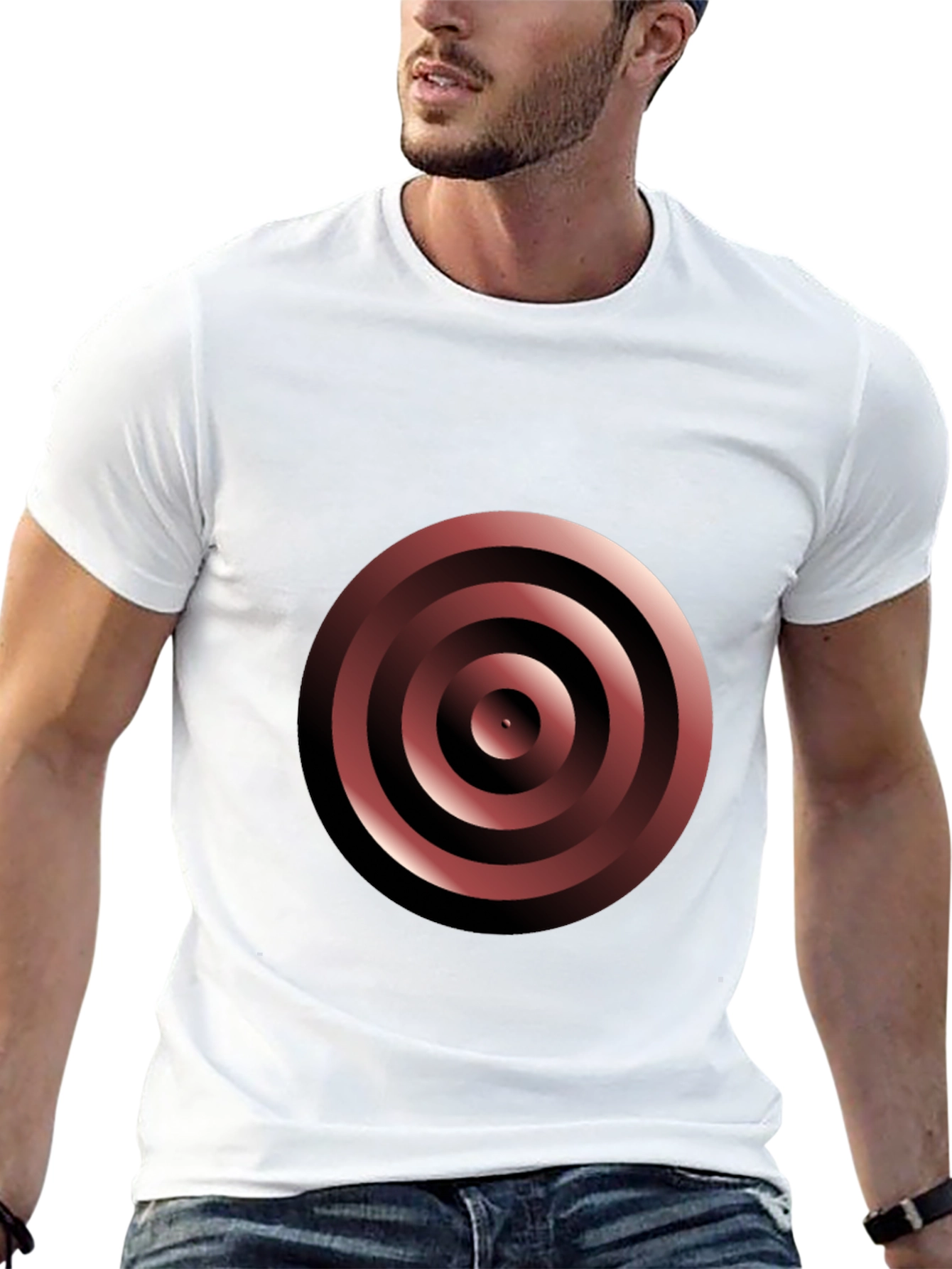 Black Target Graphic Tee - Modern Geometric Design view 13