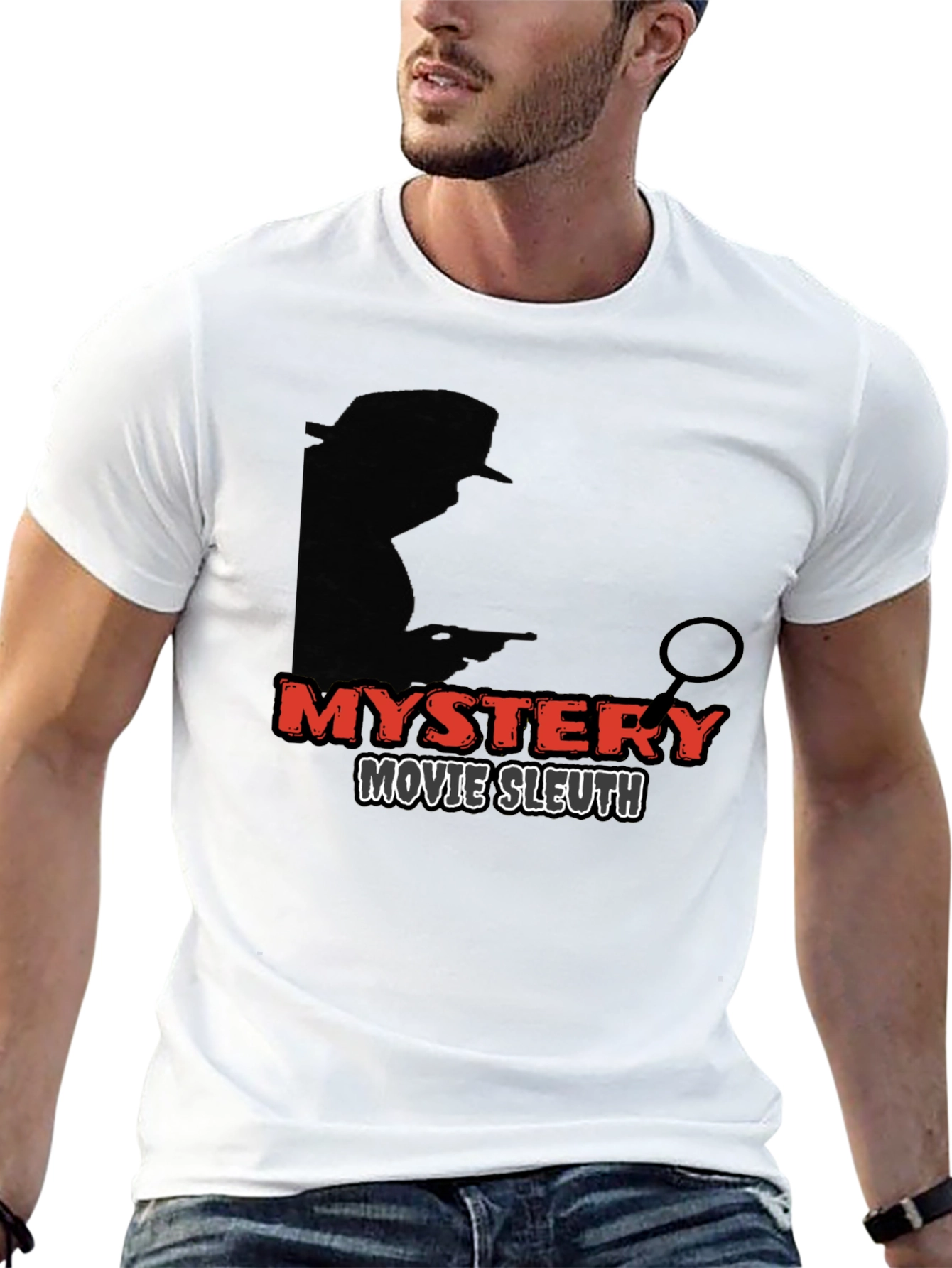 Black Mystery Movie Sleuth Graphic Tee view 13