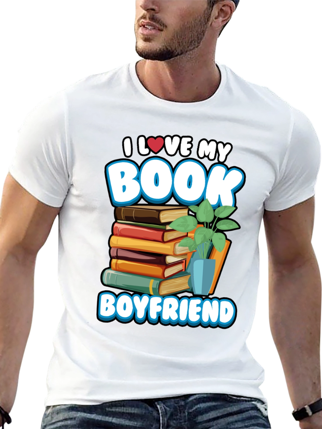 Black Book Boyfriend T-Shirt -  I Love My Book view 13