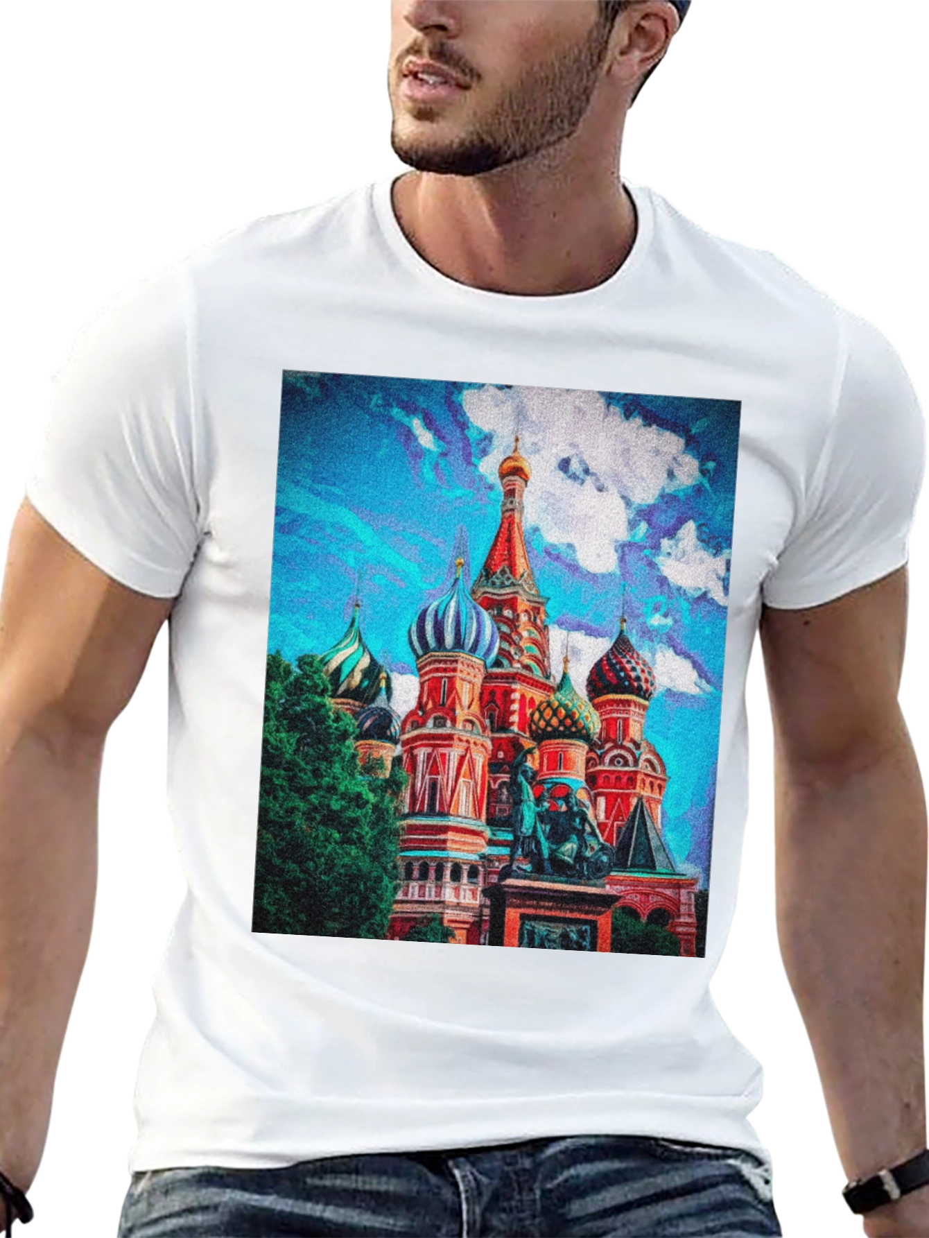 Black St. Basil's Cathedral Graphic T-Shirt view 13
