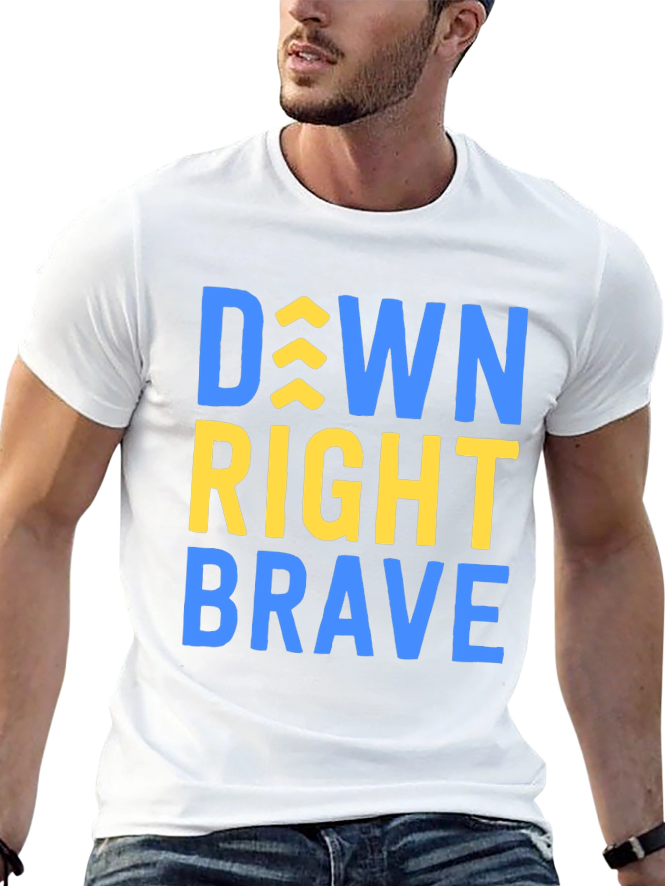Black Down Right Brave T-Shirt - Inspirational Tee view 13