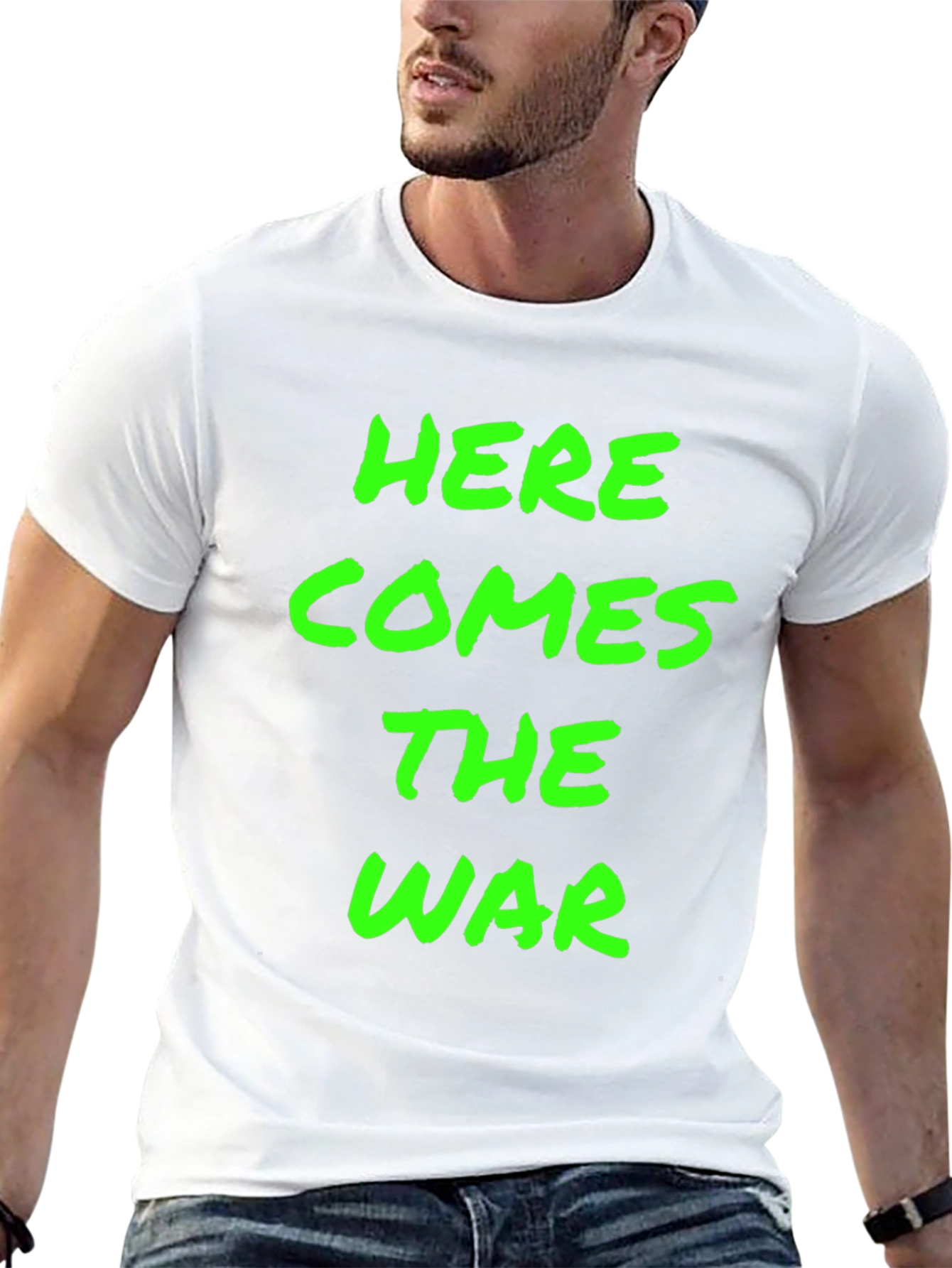 Black Here Comes The War Black Graphic Tee view 13