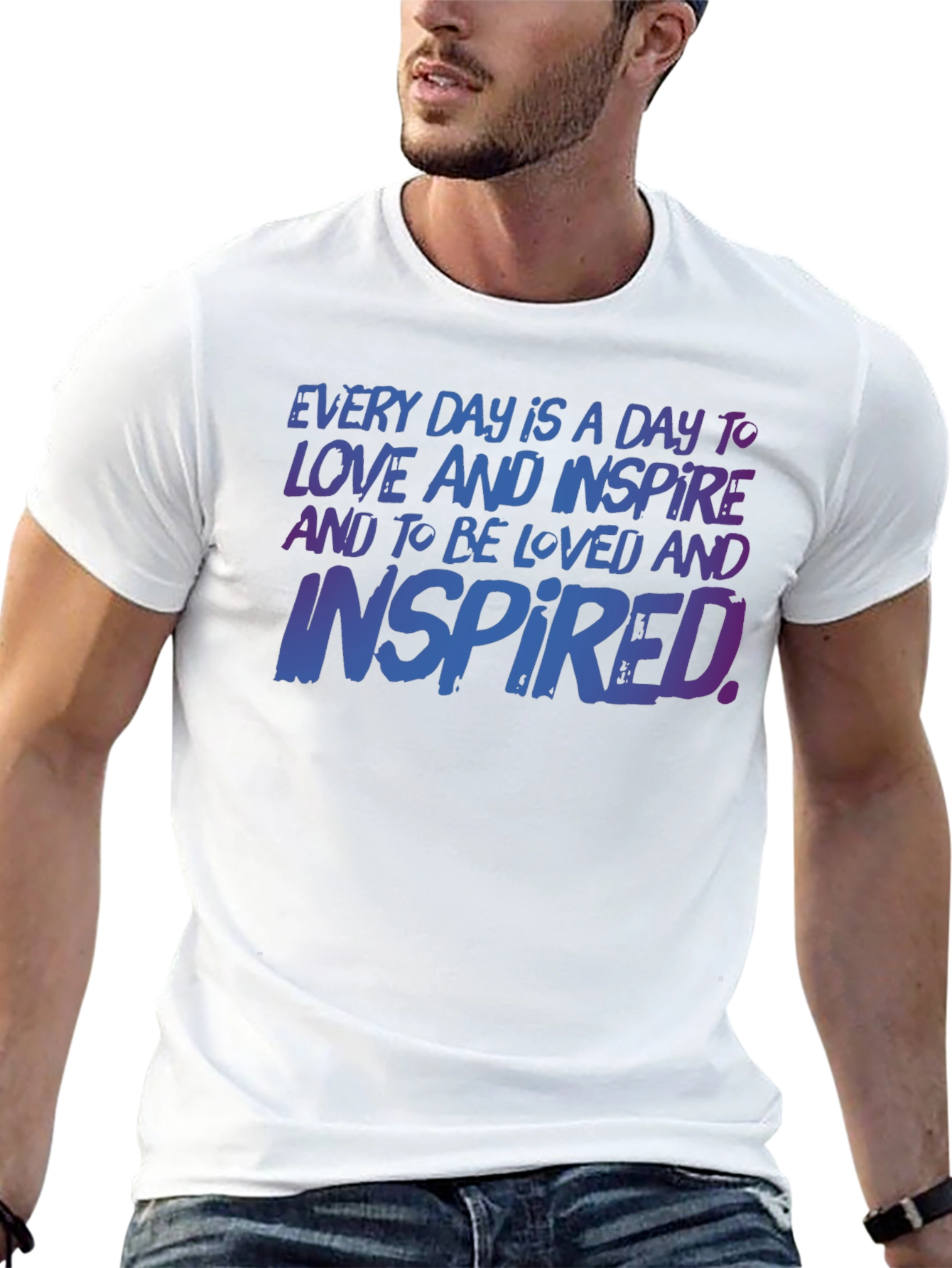 Black Inspirational T-Shirt: Love & Inspire Every Day view 13