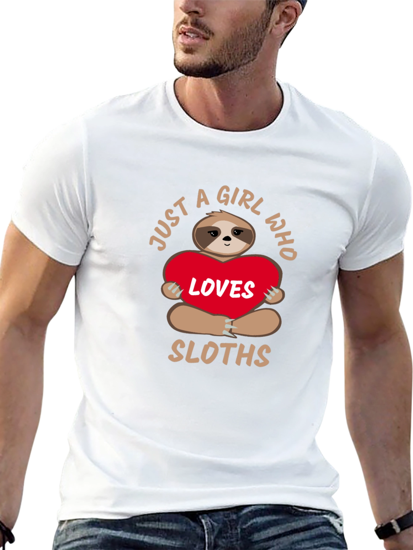 Black Sloth Lover T-Shirt - Just a Girl Who Loves Sloths Tee view 13