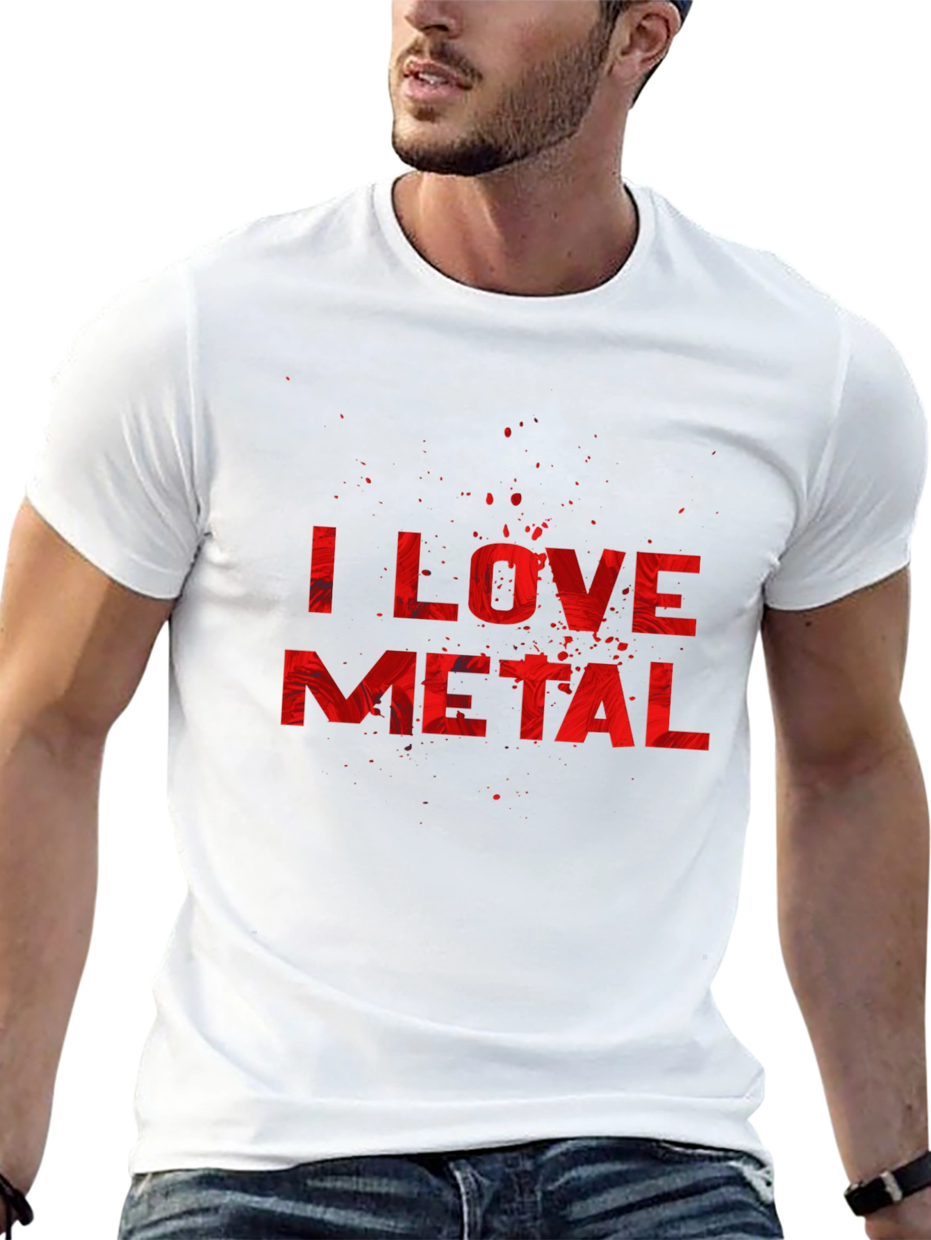 Black I Love Metal Graphic Tee view 13