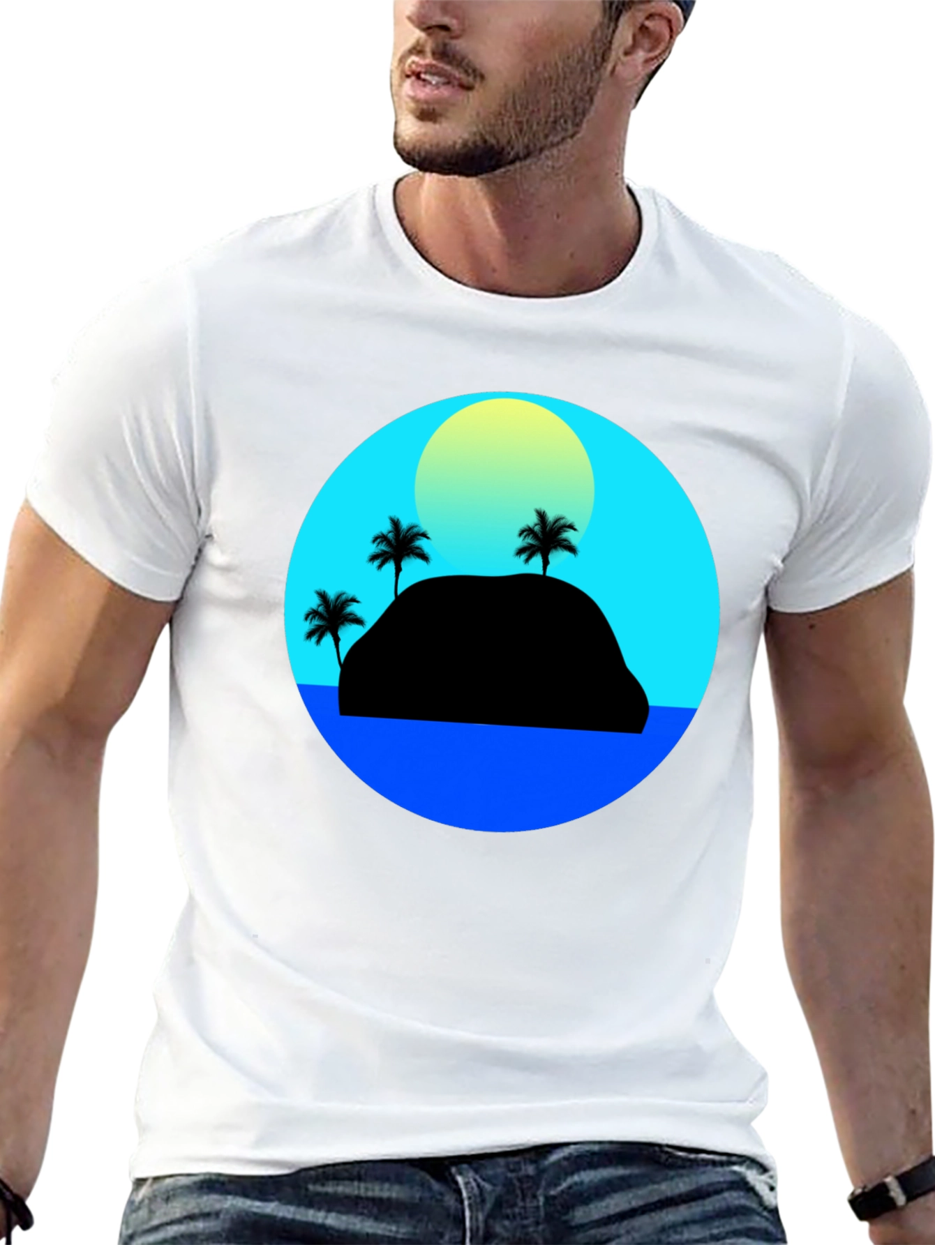 Black Island Sunset Graphic Tee view 13