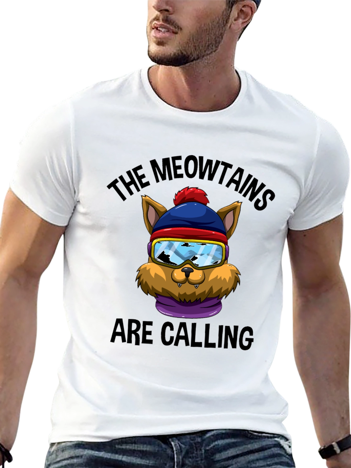 Black Meowtains Are Calling Graphic Tee view 13