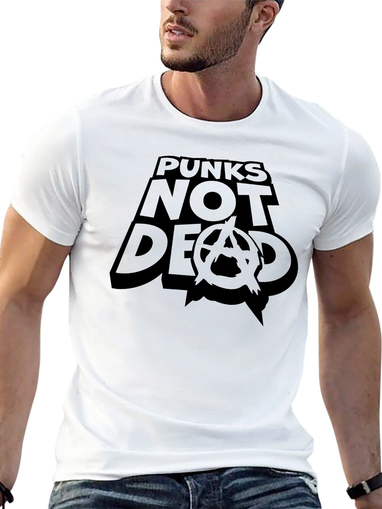 Black Punks Not Dead Graphic T-Shirt view 13