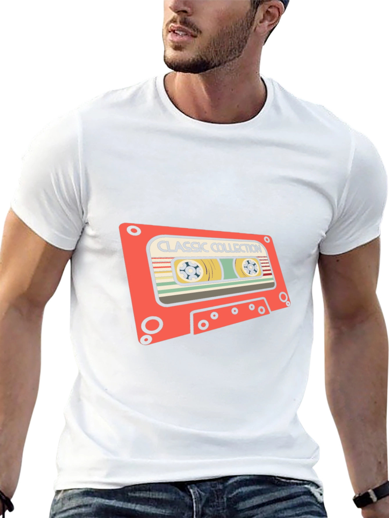 Black Retro Cassette Tape Graphic T-Shirt view 13