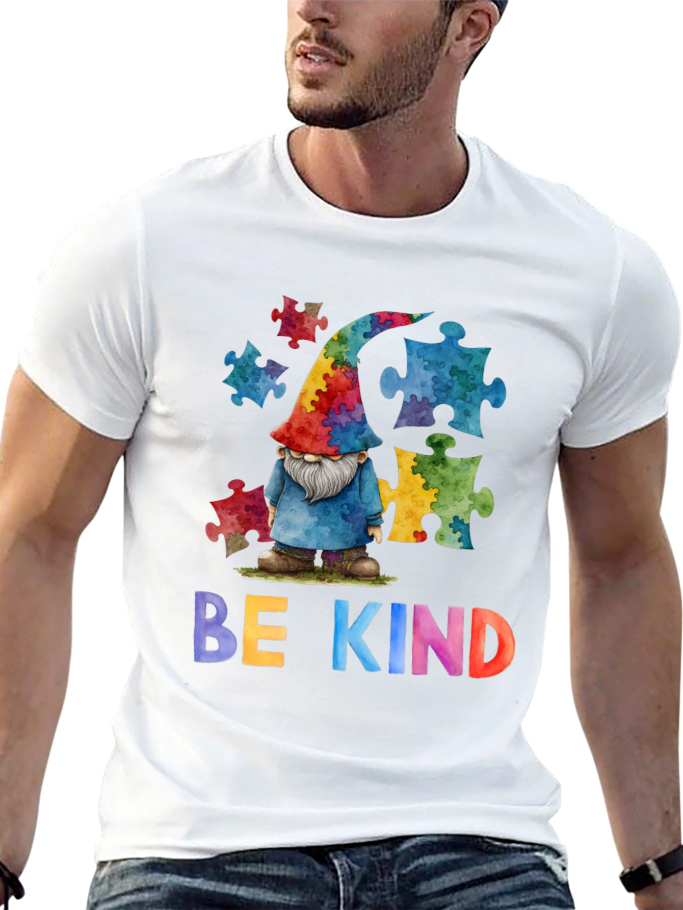 Black Be Kind Autism Awareness T-Shirt view 13