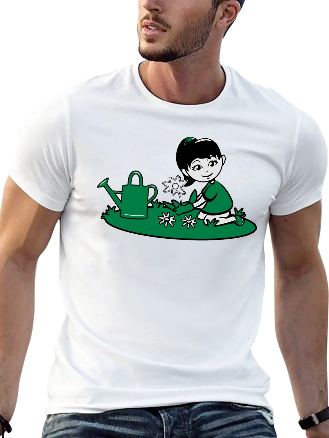 Black Gardening Girl Graphic T-Shirt view 13