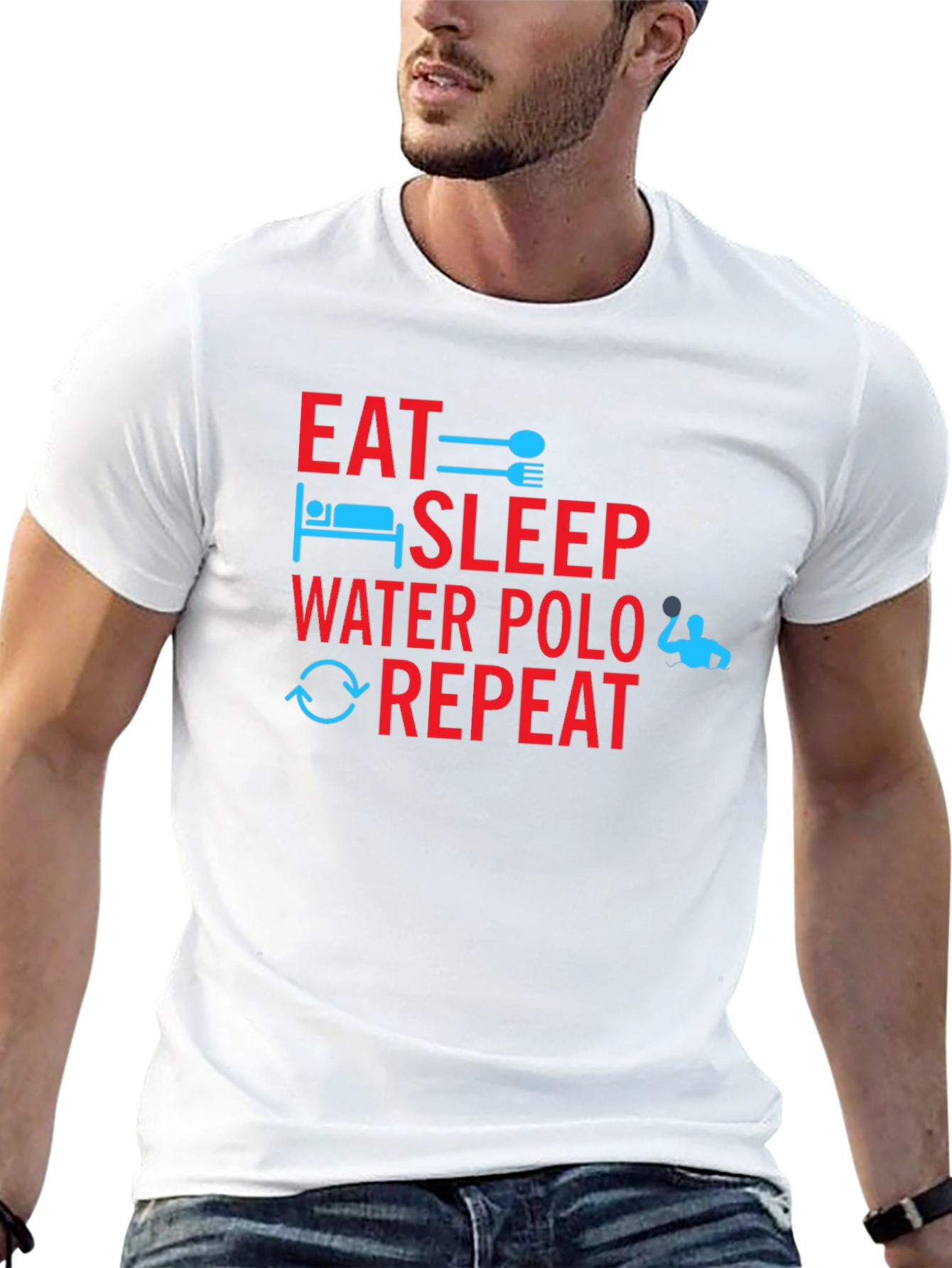 Black Eat Sleep Water Polo Repeat T-Shirt view 13
