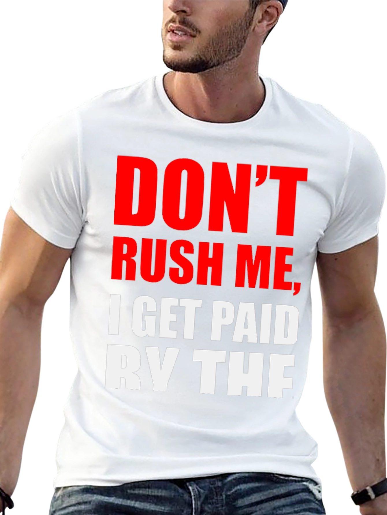 Black Don't Rush Me Tee - Humorous Slogan, Casual Style view 13