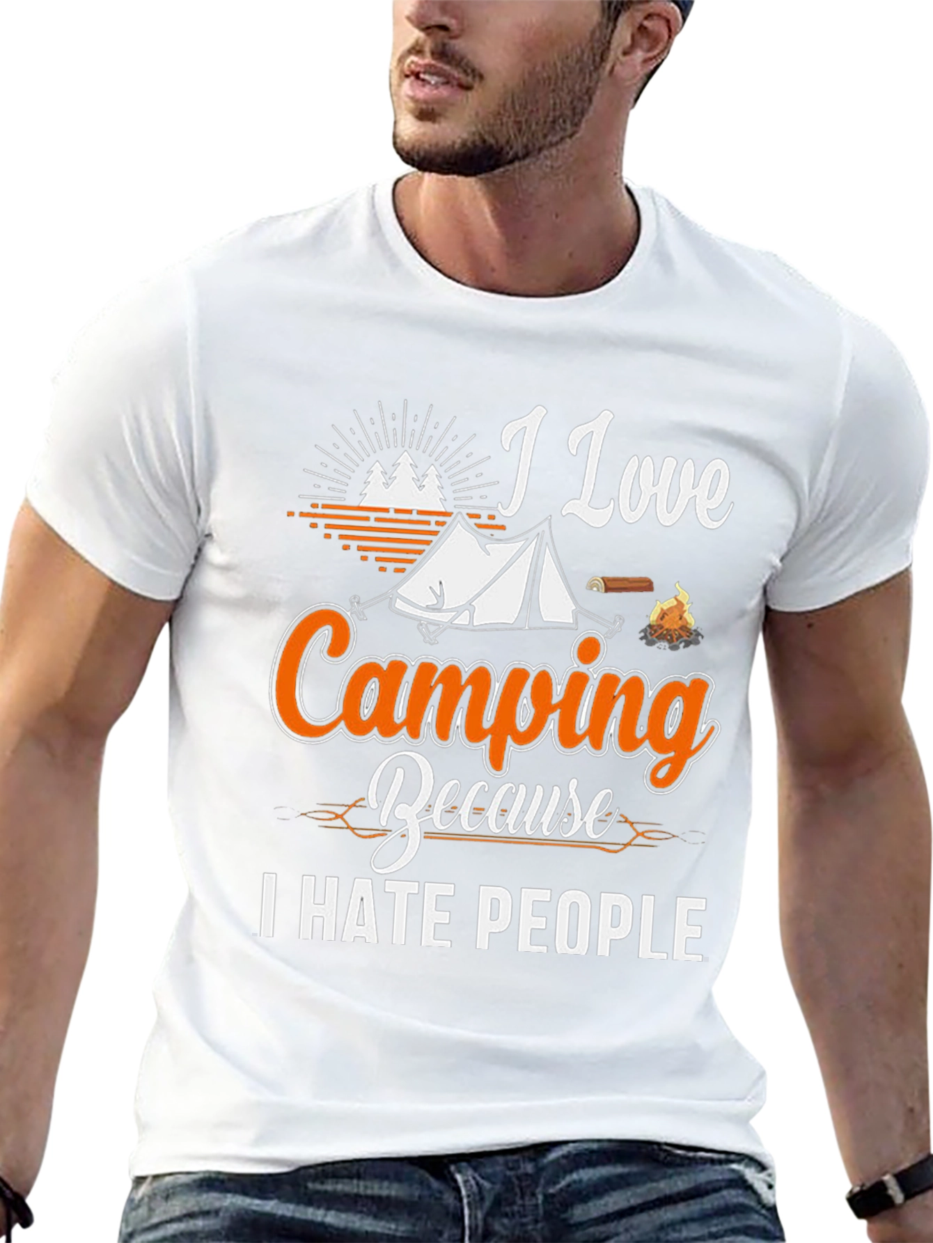 Black I Love Camping T-Shirt - I Hate People Graphic Tee view 13