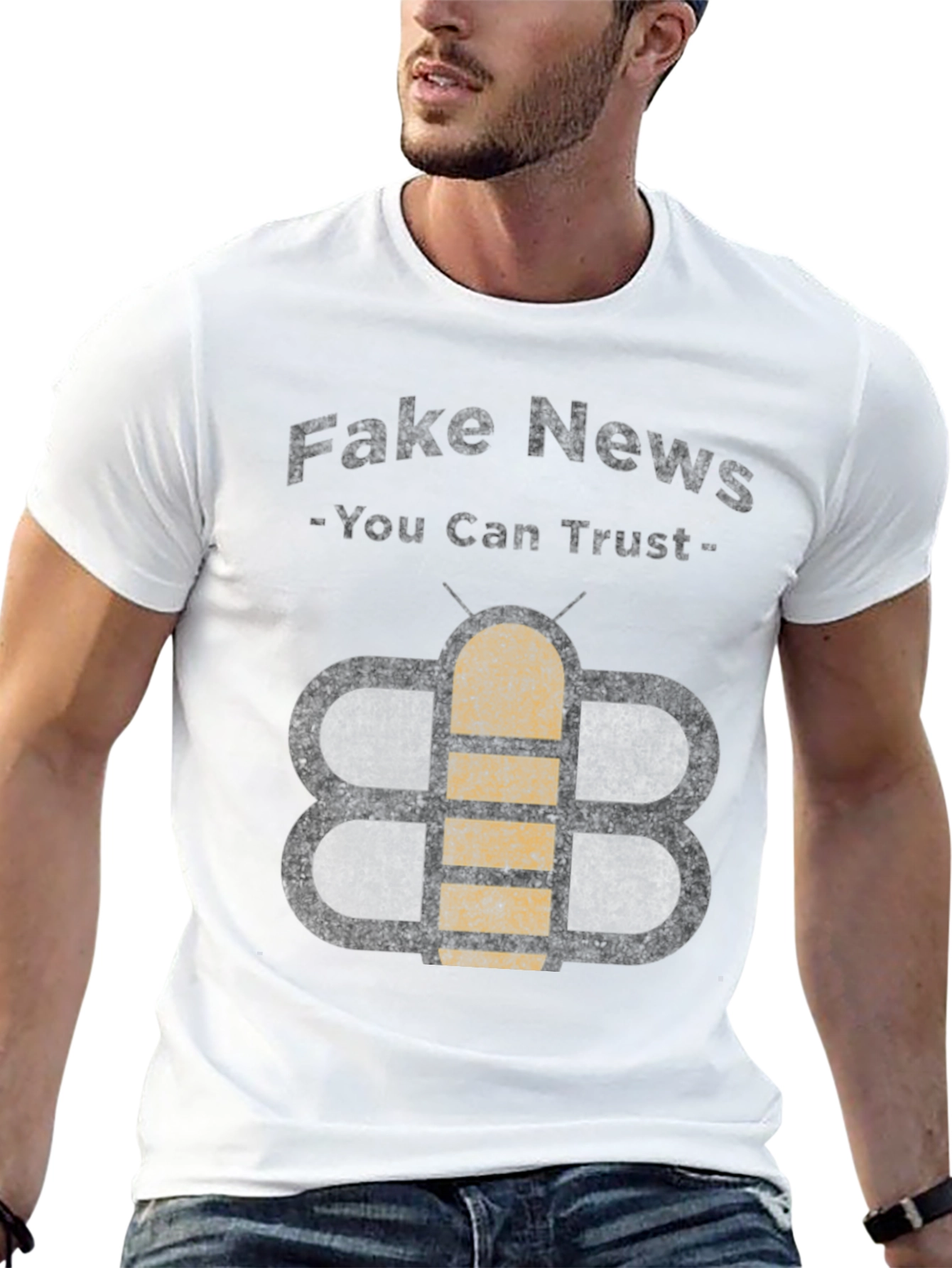 Black Fake News You Can Trust Humor Graphic Tee view 13