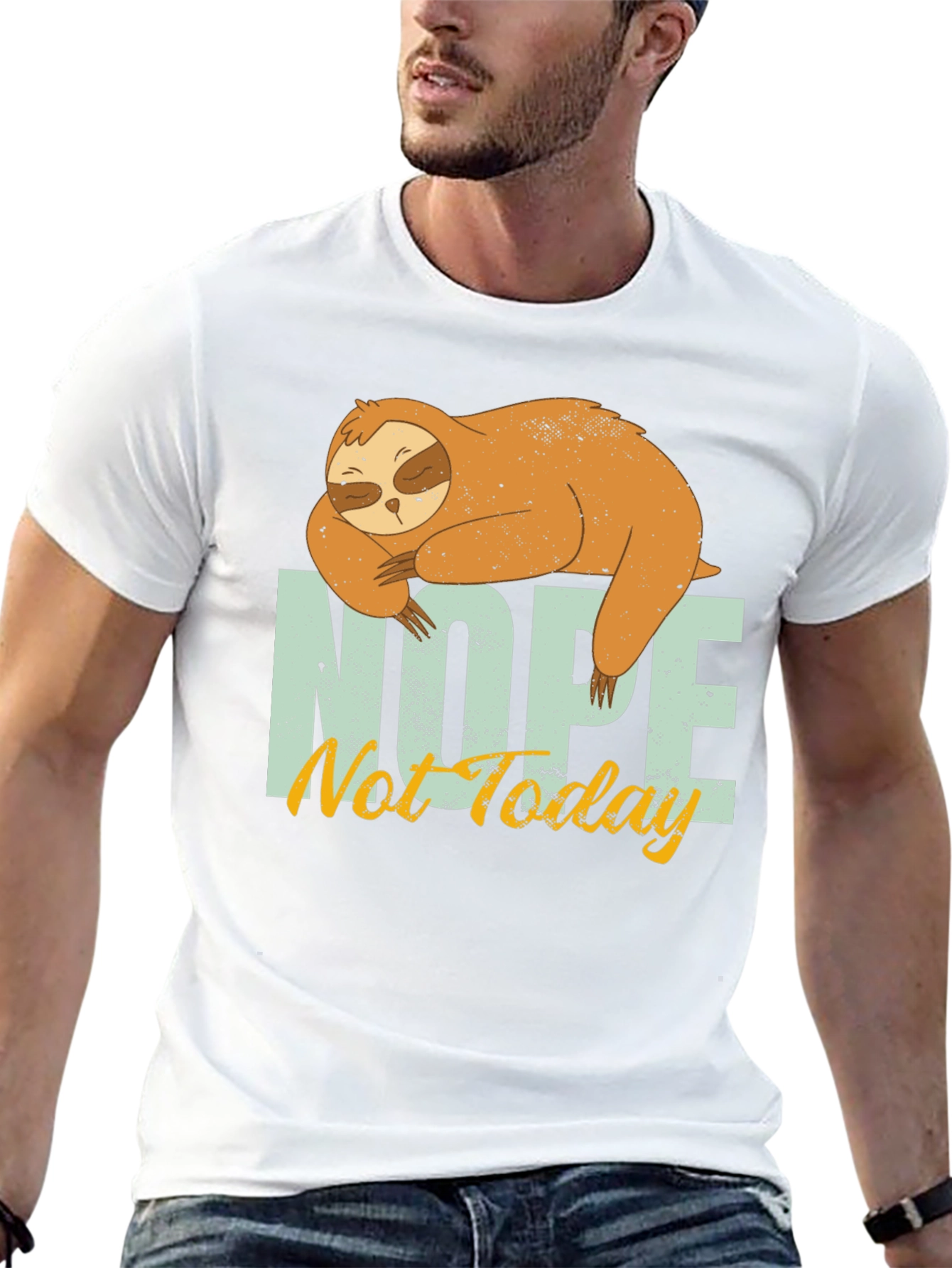 Black Nope Not Today Sloth Graphic T-Shirt - Casual Comfort view 13