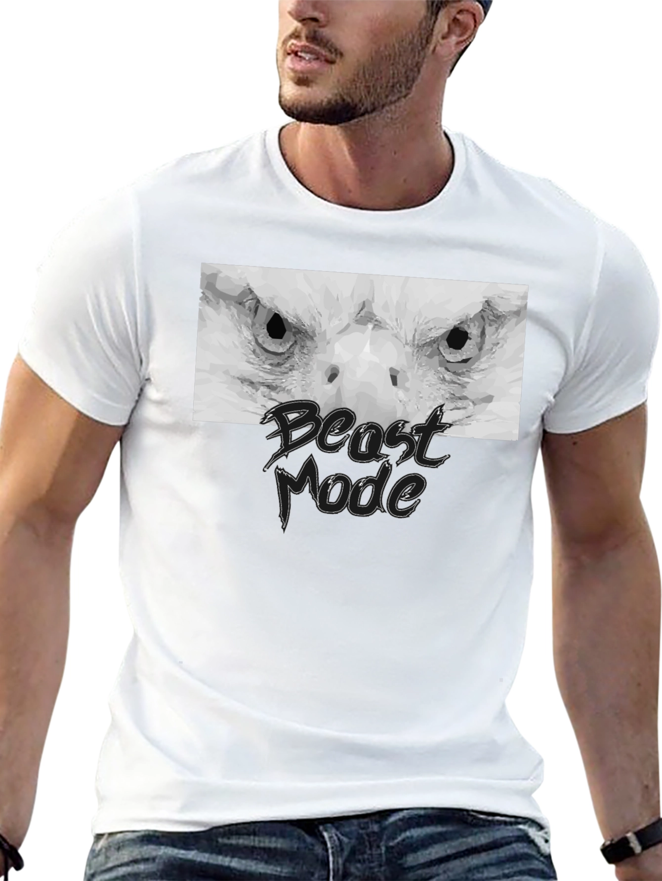 Black Beast Mode Eagle Graphic Black T-Shirt view 13