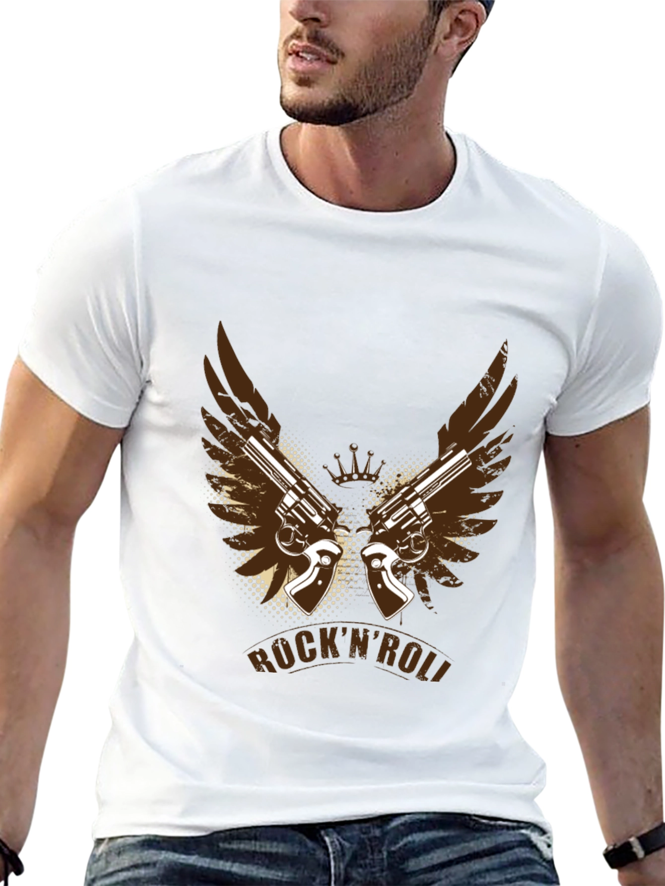 Black Rock'n'Roll Guns T-Shirt - Cool Graphic Tee view 13